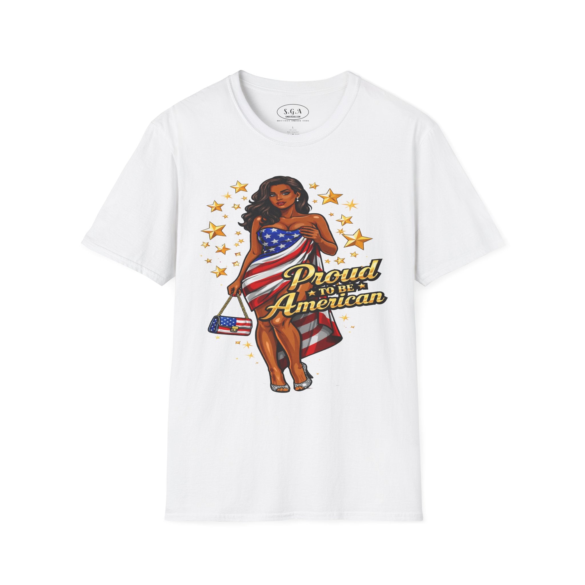 Smack God Apparel “Proud to Be American” T-Shirt – Patriotic USA Flag Graphic Tee | Sexy Independence Day Shirt | 4th of July Streetwear Tee