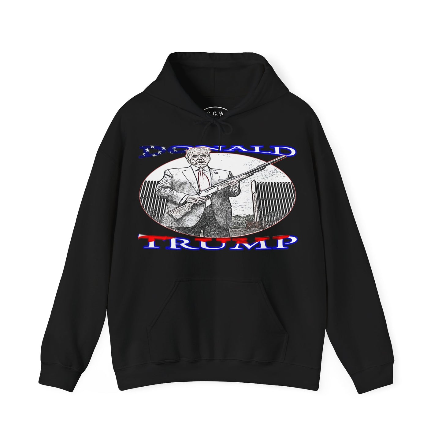 Donald Trump Shotgun at Mexican Border Unisex Pullover Hoodie