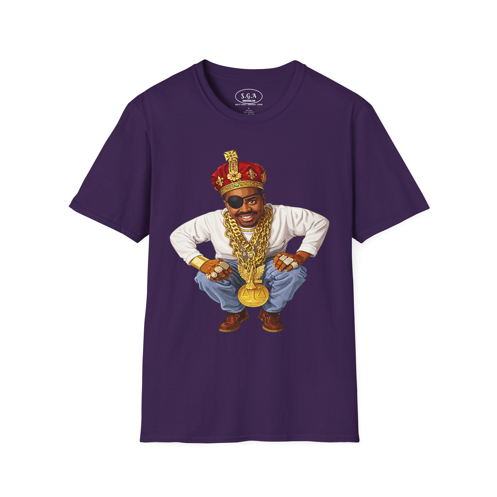 Slick Rick “The Ruler” Inspired King Drip T-Shirt – Hip Hop Legend Graphic Tee | Gold Chain Streetwear Shirt | Smack God Apparel
