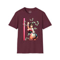 Anime Dancer Graphic T-Shirt – Neon Pin-Up Streetwear Tee | Retro Anime Art Graphic Shirt | Smack God Apparel
