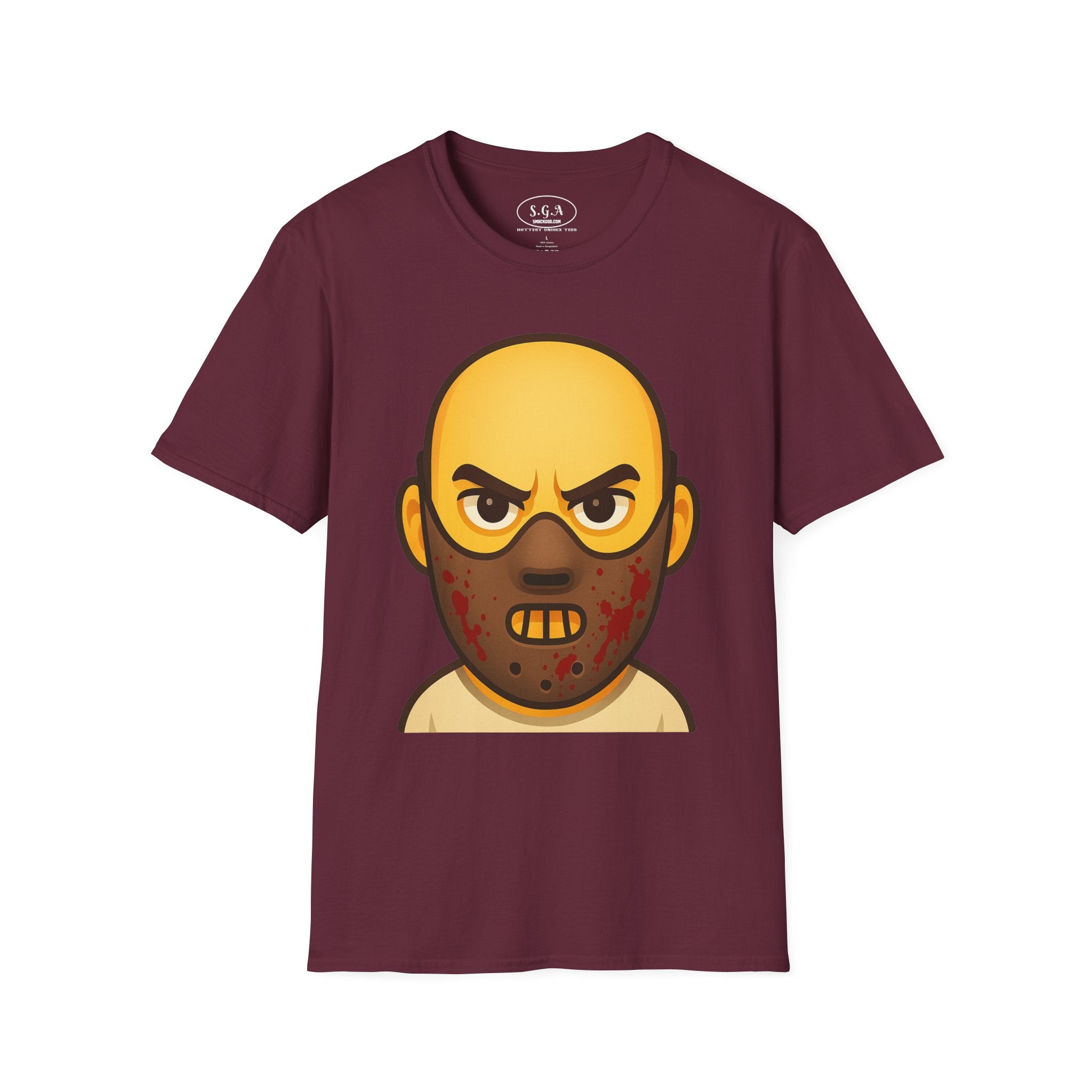 Horror Mask Graphic Shirt – Smack God Apparel | Creepy Villain Cartoon T-Shirt | Scary Movie Inspired Streetwear Tee
