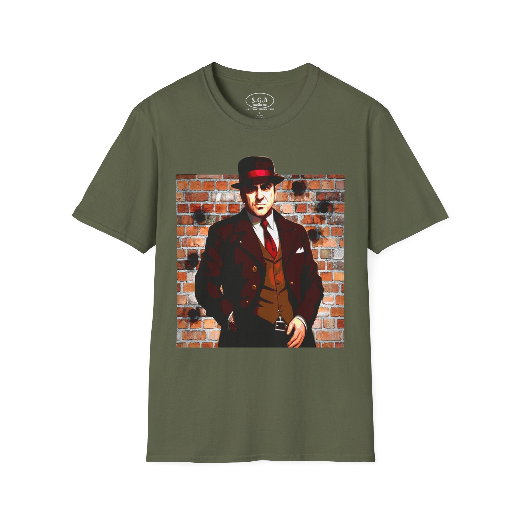 Smack God Apparel “Vintage Mob Boss Energy” Graphic T-Shirt – Classic Gangster Streetwear Tee | Old School Mafia Style Shirt | Retro Crime Drama Graphic Tee