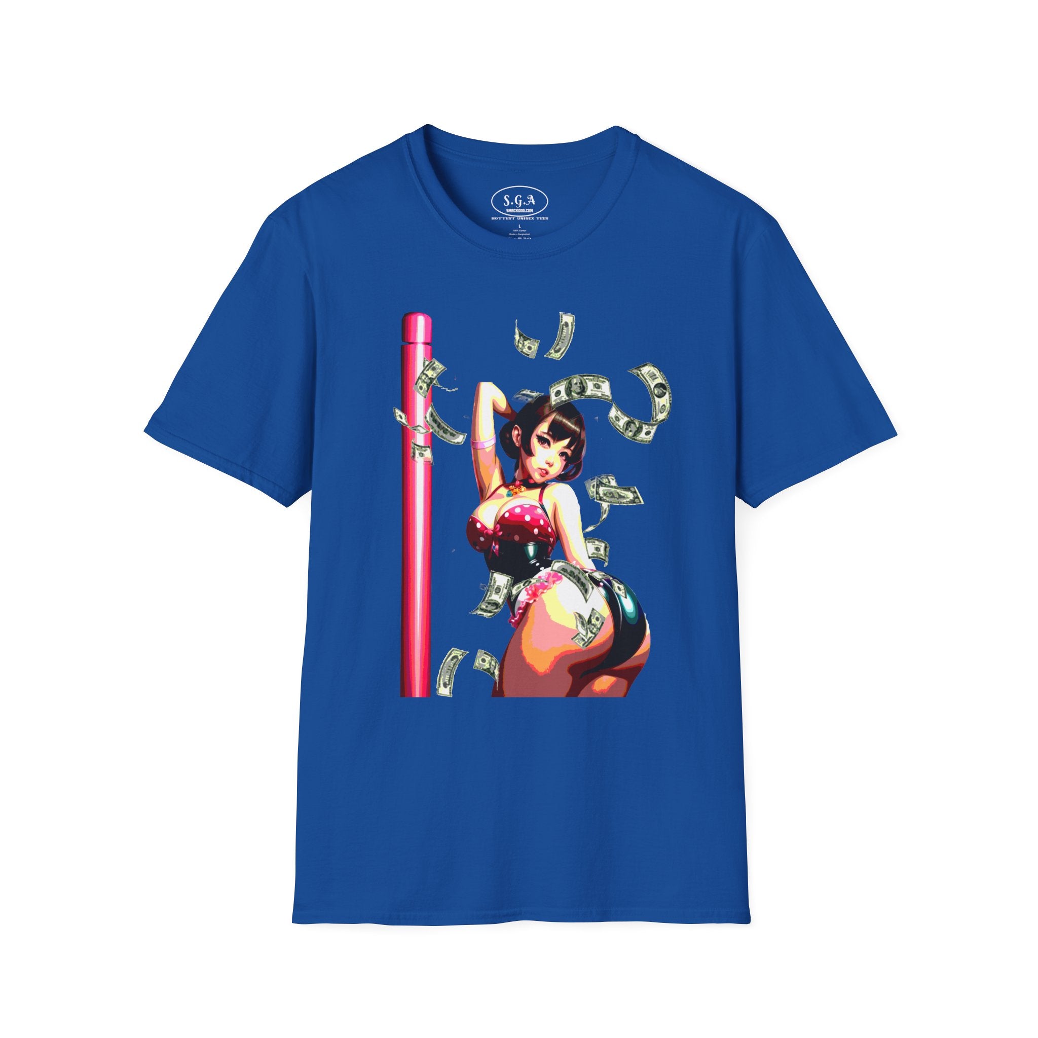 Anime Dancer Graphic T-Shirt – Neon Pin-Up Streetwear Tee | Retro Anime Art Graphic Shirt | Smack God Apparel