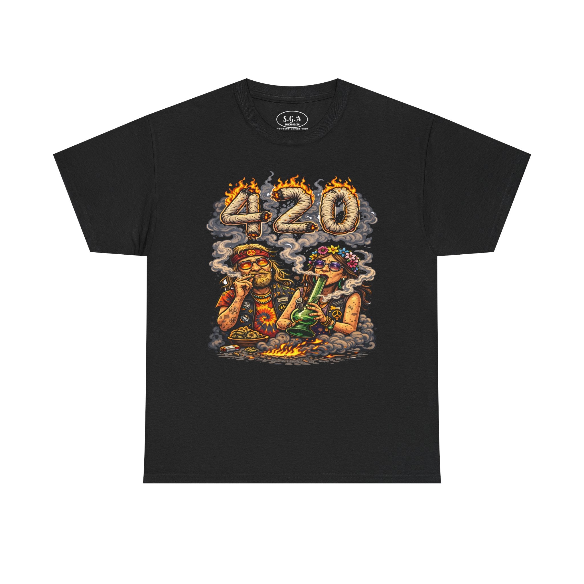420 Hippie Smoke Shirt – Smack God Apparel | Stoner Cartoon Graphic T-Shirt | Funny Weed Culture Streetwear Tee