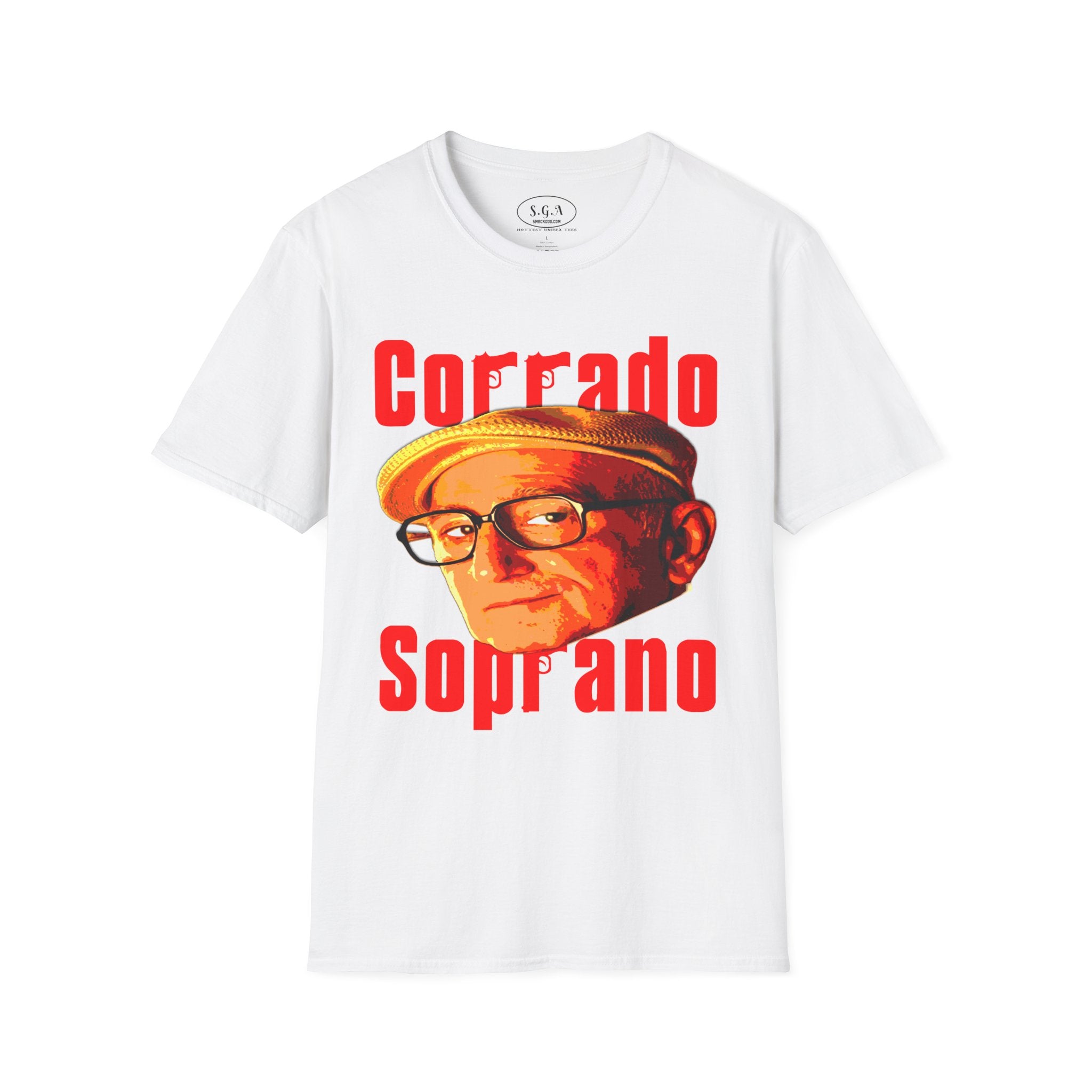 Smack God Apparel “Corrado Soprano” Graphic T-Shirt – Mafia Inspired Streetwear Tee | Classic Mob Boss Vintage Style Shirt | TV Culture Graphic Tee