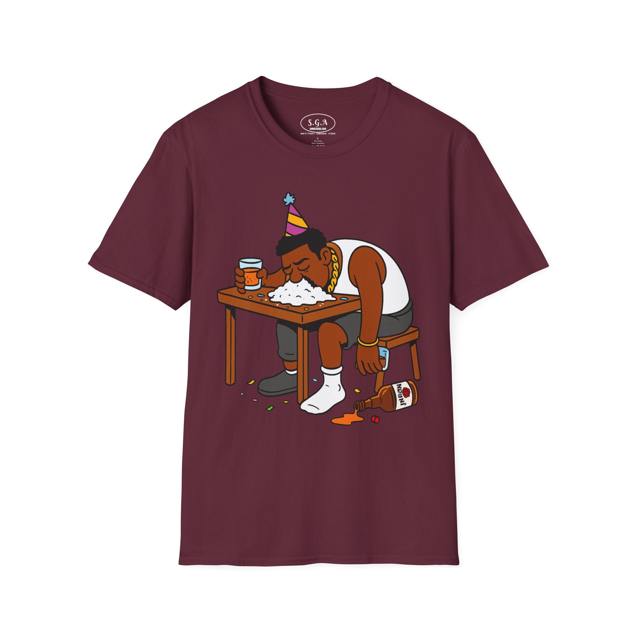 Funny Party Hangover Shirt – Smack God Apparel | Cartoon Party Graphic T-Shirt | Wild Night Humor Tee