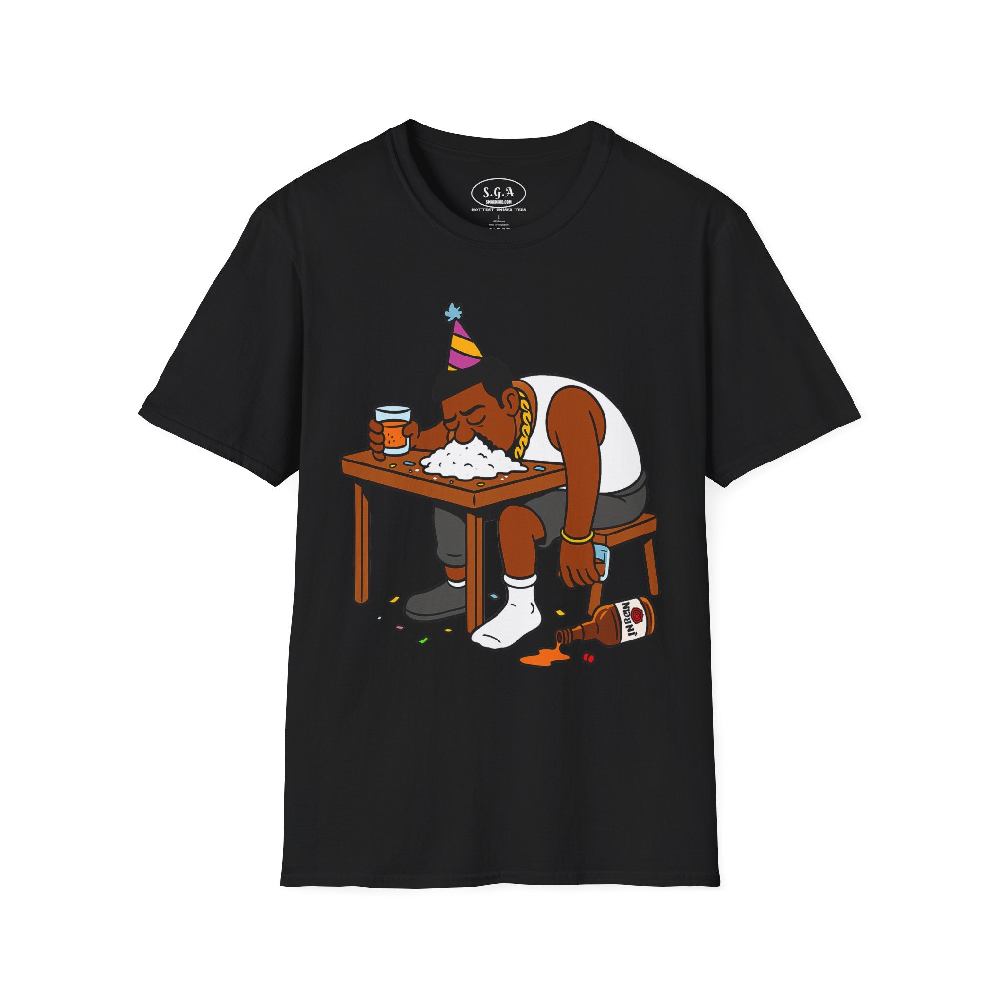 Funny Party Hangover Shirt – Smack God Apparel | Cartoon Party Graphic T-Shirt | Wild Night Humor Tee