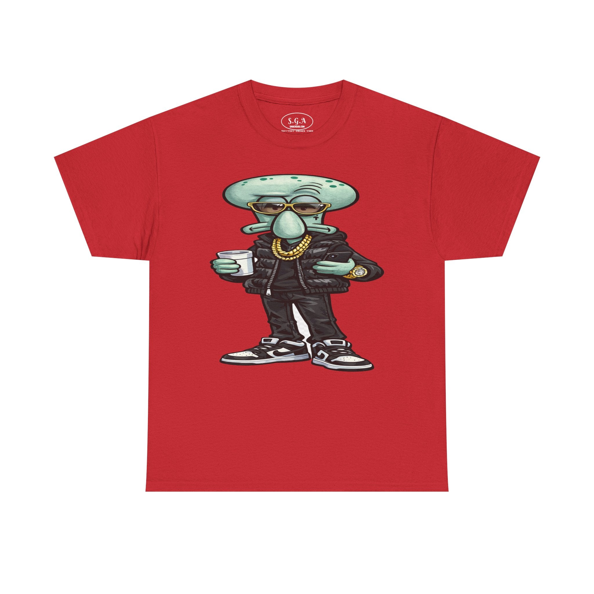 Drip Squidward Streetwear T-Shirt – Bikini Bottom Inspired Funny Graphic Tee | Urban Cartoon Shirt | Smack God Apparel