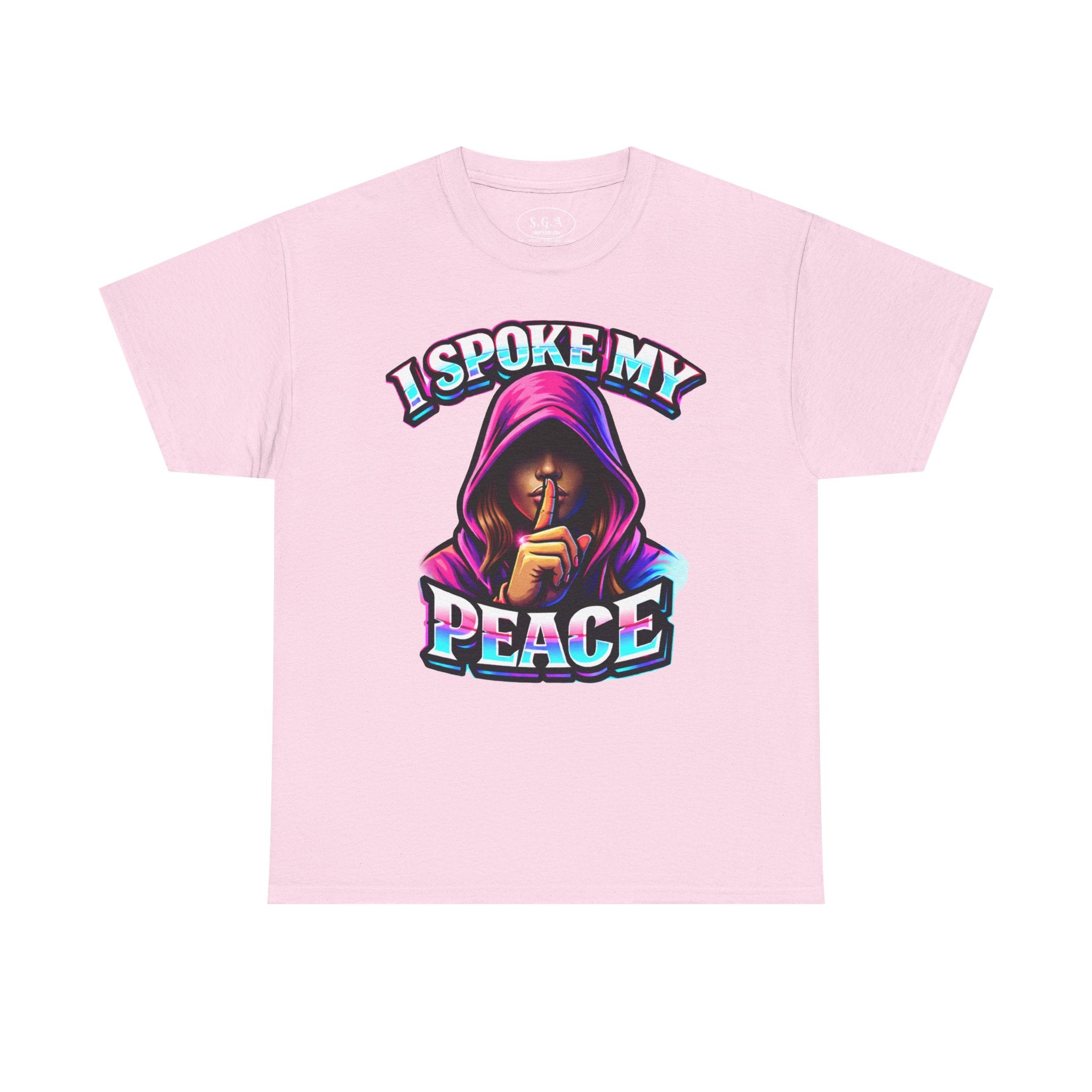 Smack God Apparel “I Spoke My Peace” Graphic T-Shirt – Bold Statement Streetwear Tee | Silent Energy Hoodie Girl Design | Viral Graphic Tee