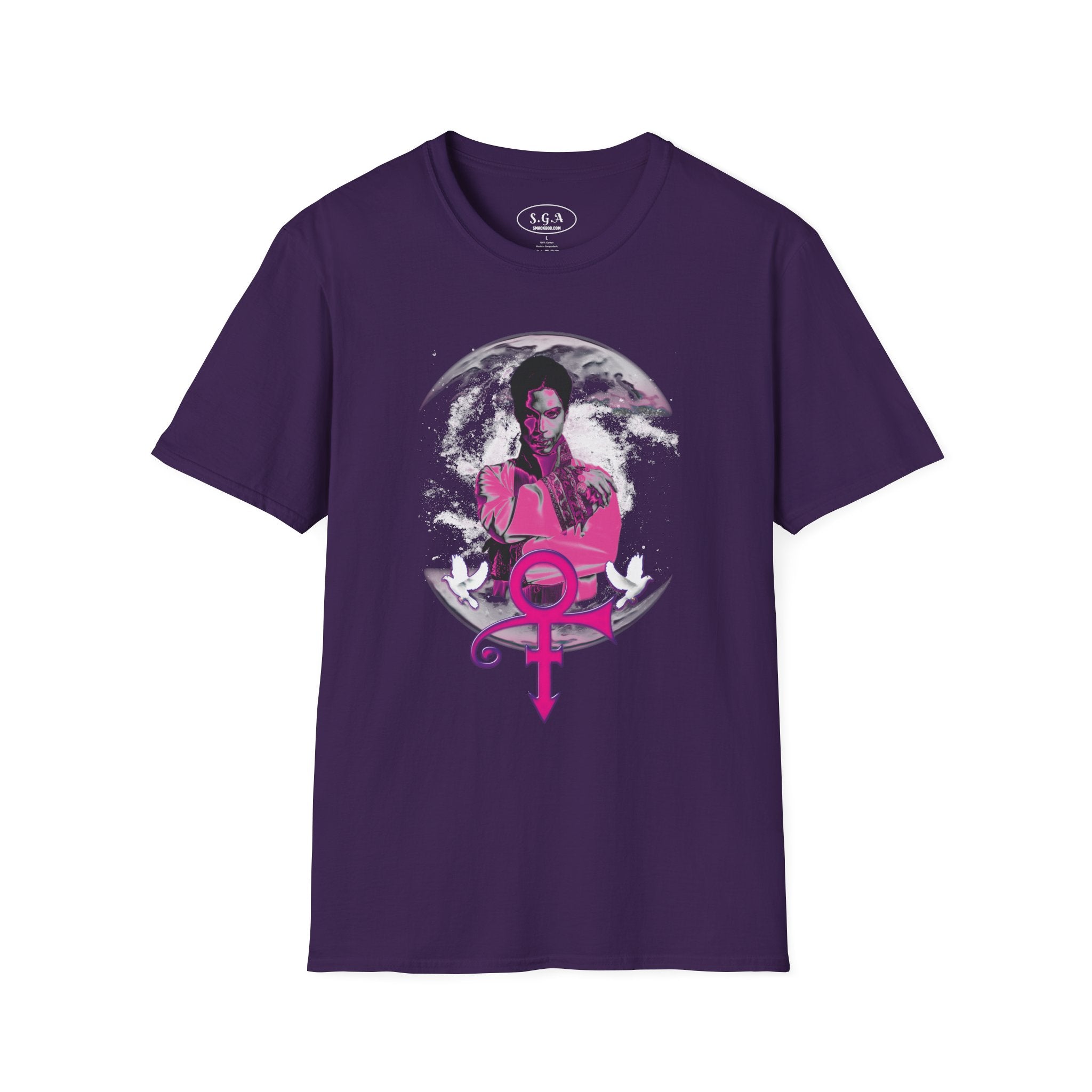 Smack God Apparel “Purple Icon Energy” Graphic T-Shirt – Artist Formerly Known as Prince Inspired Tee | Retro Music Legend Streetwear Shirt | Vintage Pop Graphic Tee