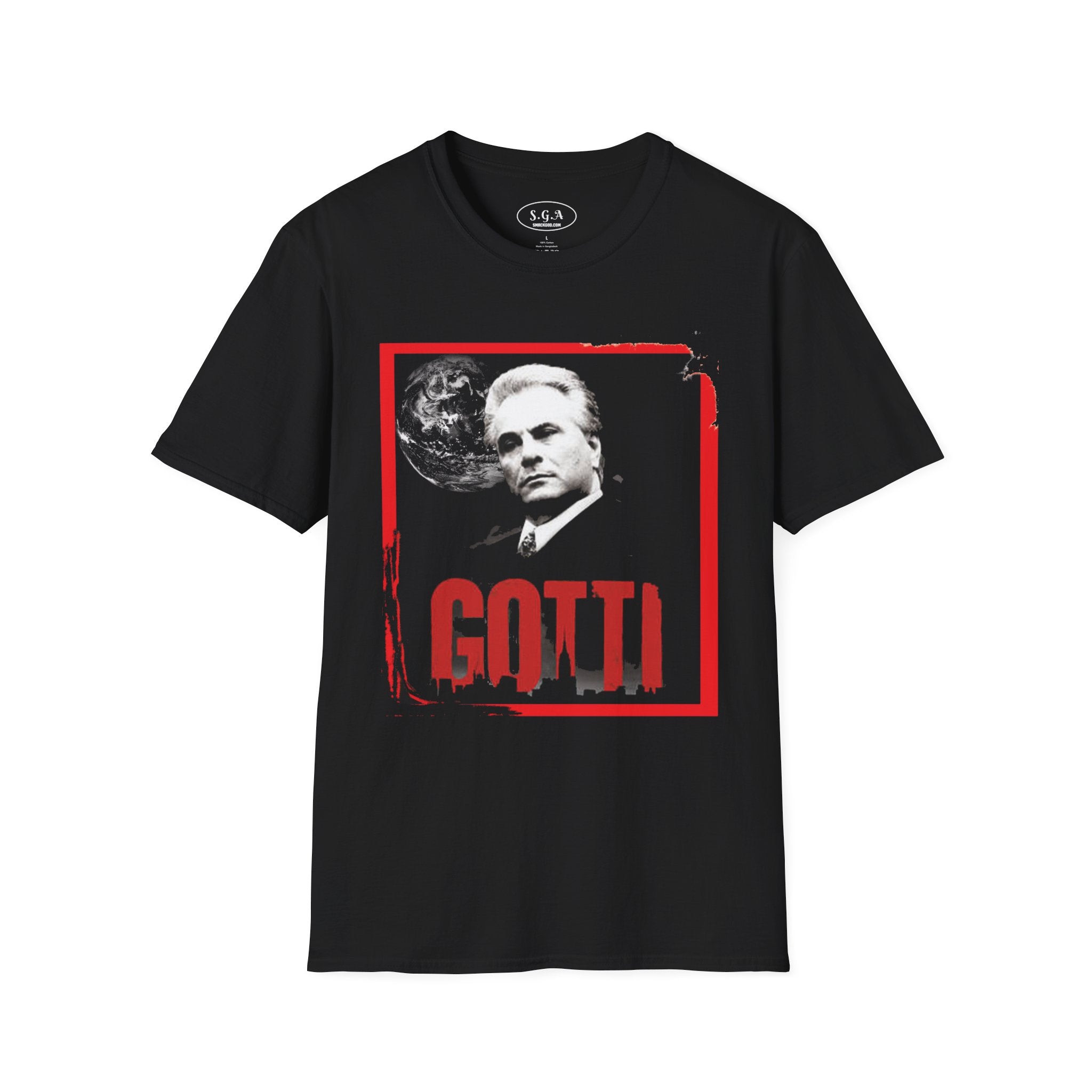 Smack God Apparel “John Gotti Dapper Boss” Graphic T-Shirt – Mafia Streetwear Tee | Classic Mob Boss Style Shirt | Gangster Icon Graphic Tee