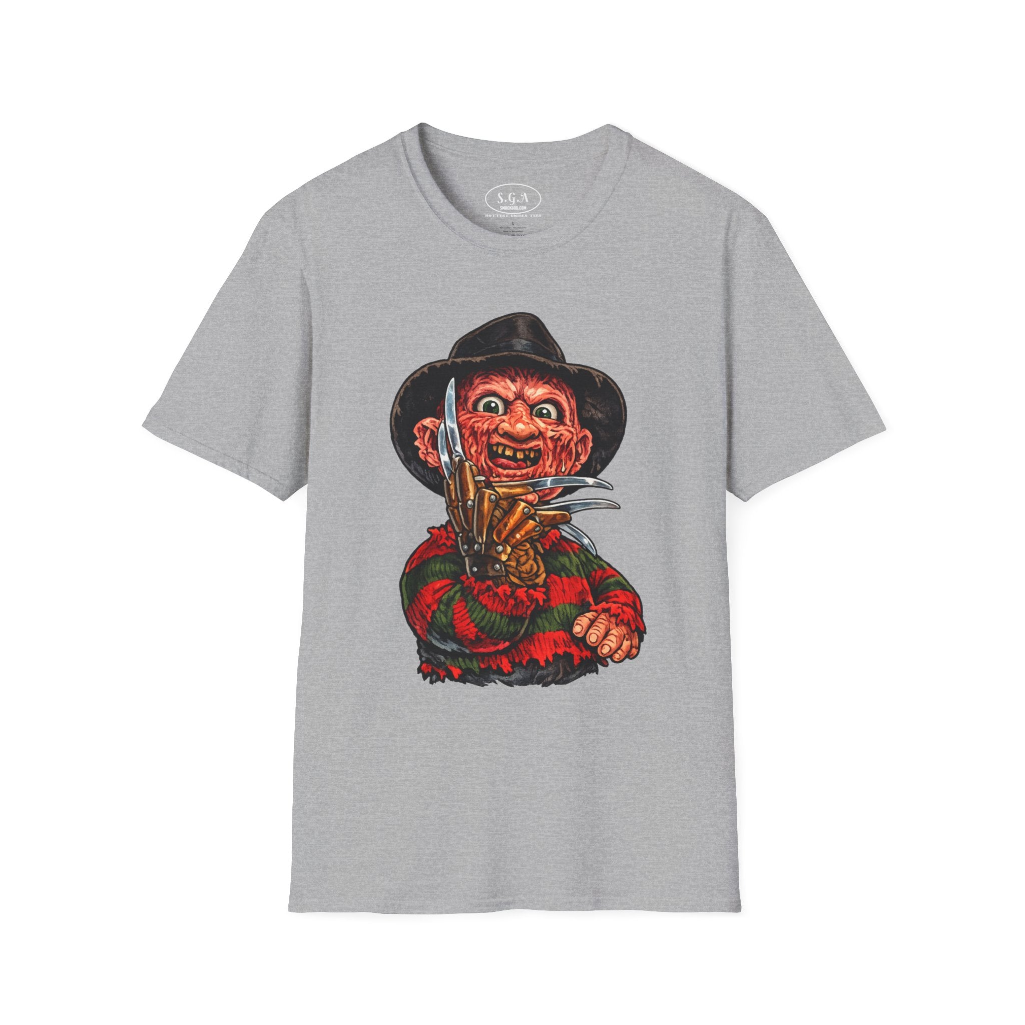 Smack God Apparel “Freddy Krueger Nightmare Slasher” Graphic T-Shirt – Horror Streetwear Tee | Retro Scary Killer Shirt | Halloween Graphic Tee