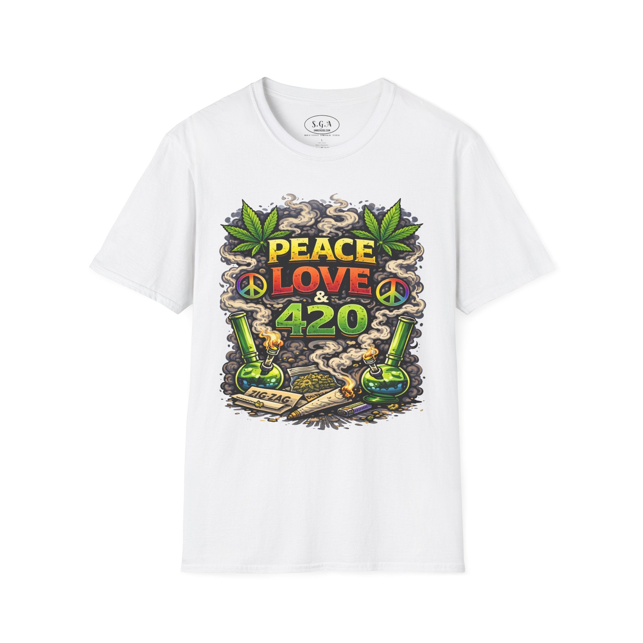 Peace Love 420 Graphic T-Shirt – Weed Culture Cannabis Tee | Stoner Streetwear Shirt | Smack God Apparel