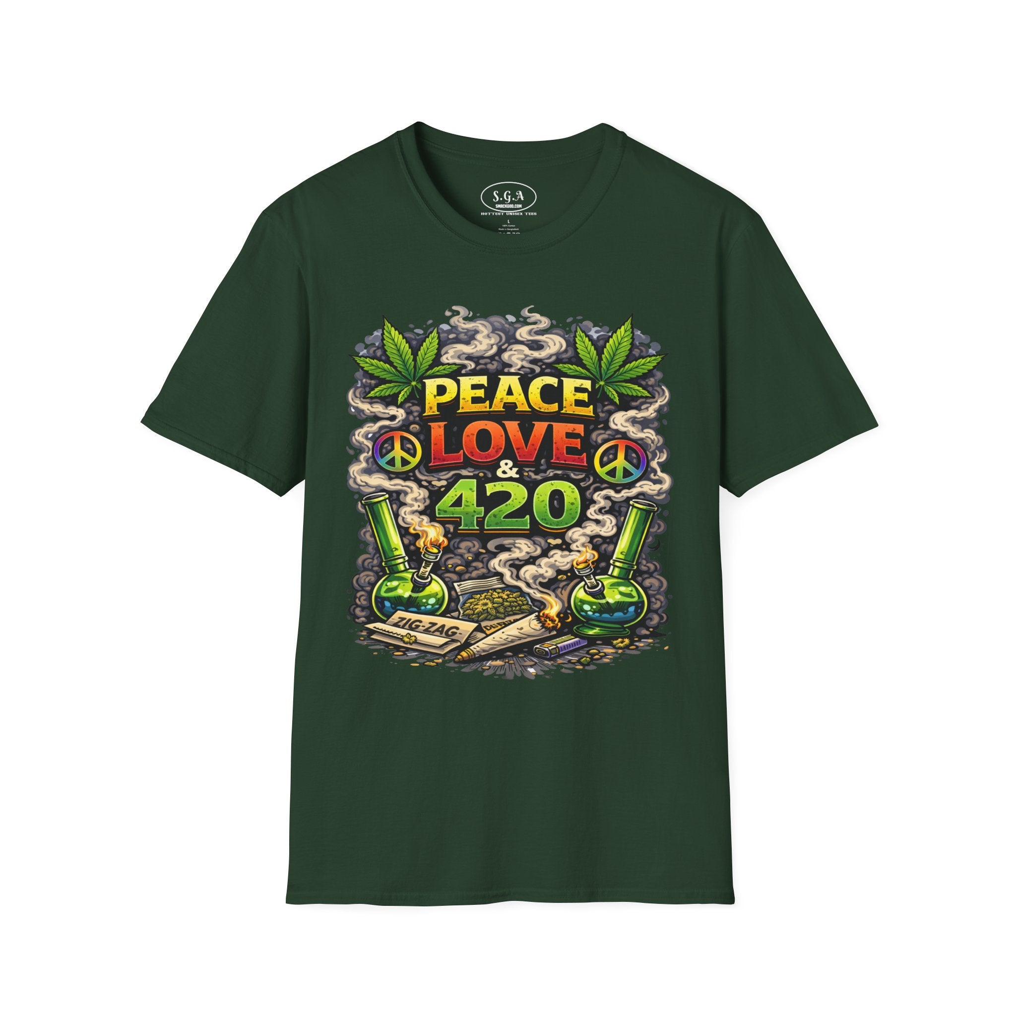 Peace Love 420 Graphic T-Shirt – Weed Culture Cannabis Tee | Stoner Streetwear Shirt | Smack God Apparel