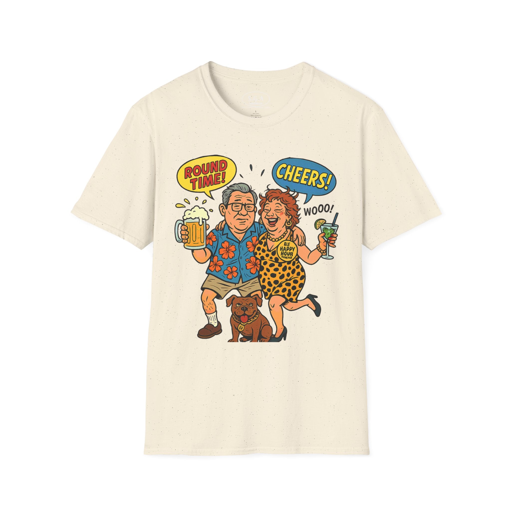 Funny Happy Hour Drinking Shirt – Smack God Apparel | Round Time Cheers Graphic T-Shirt | Party Humor Beer Lover Tee