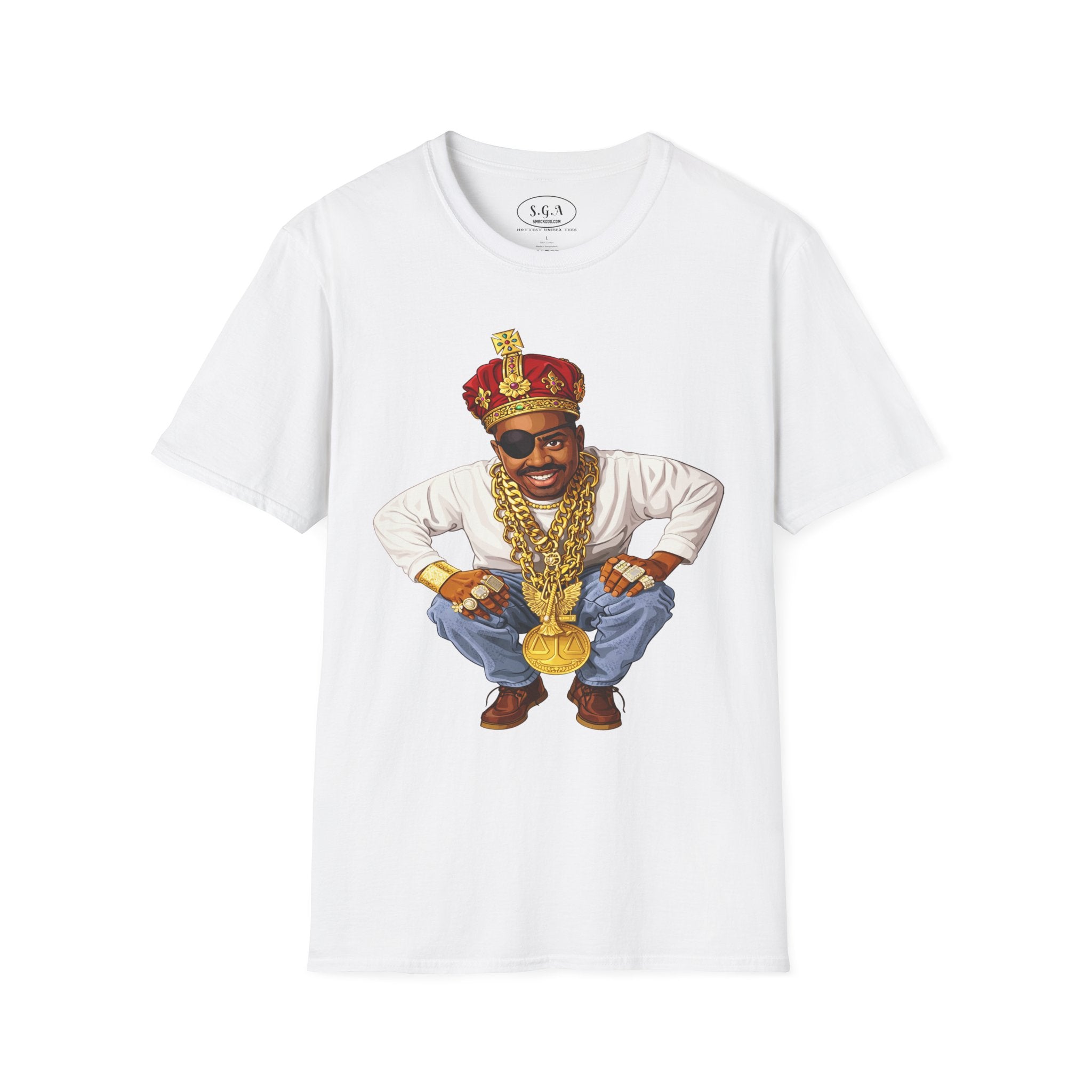 Slick Rick “The Ruler” Inspired King Drip T-Shirt – Hip Hop Legend Graphic Tee | Gold Chain Streetwear Shirt | Smack God Apparel