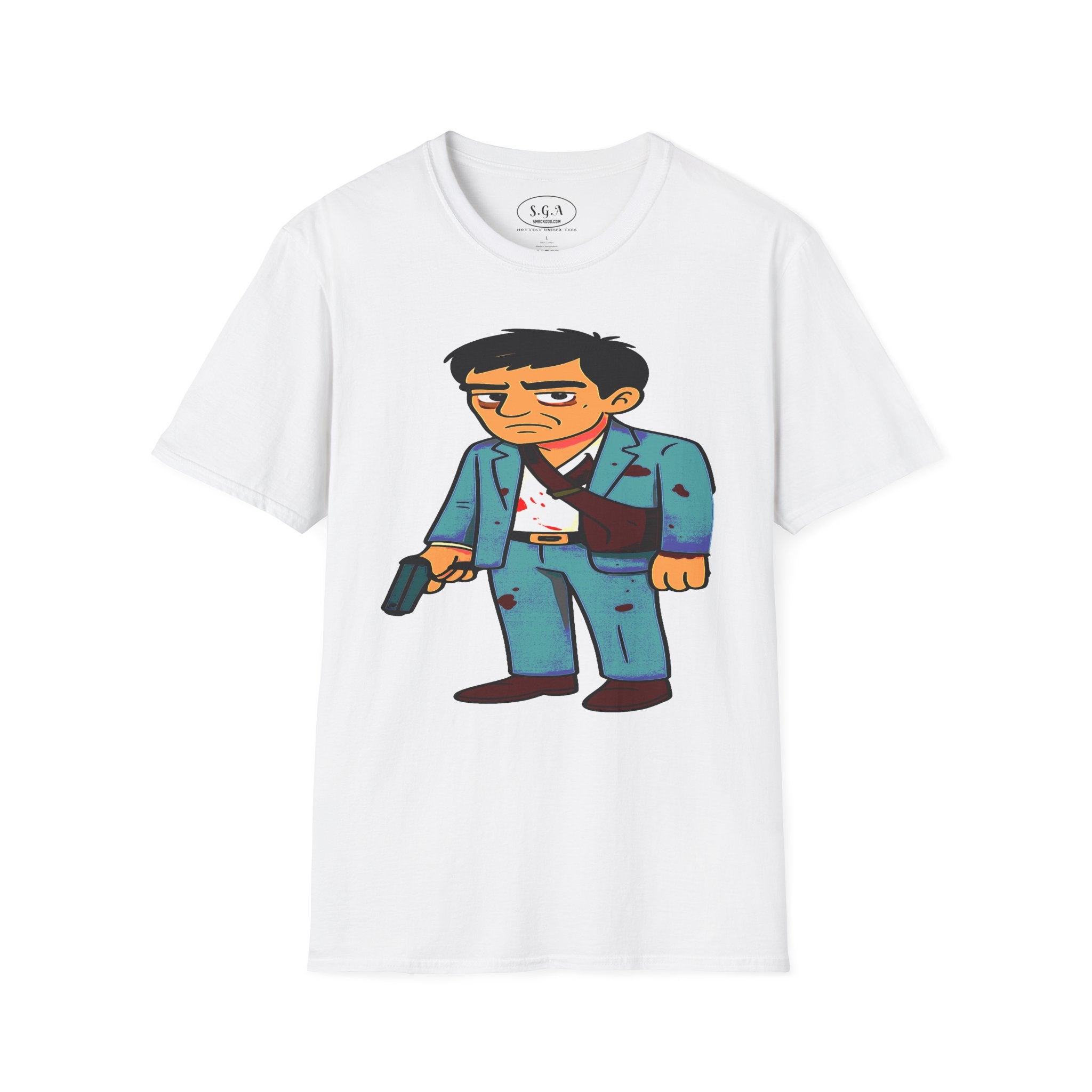 Tony Montana Inspired Graphic T-Shirt – Scarface Street Boss Cartoon Tee | Retro Movie Urban Shirt | Smack God Apparel