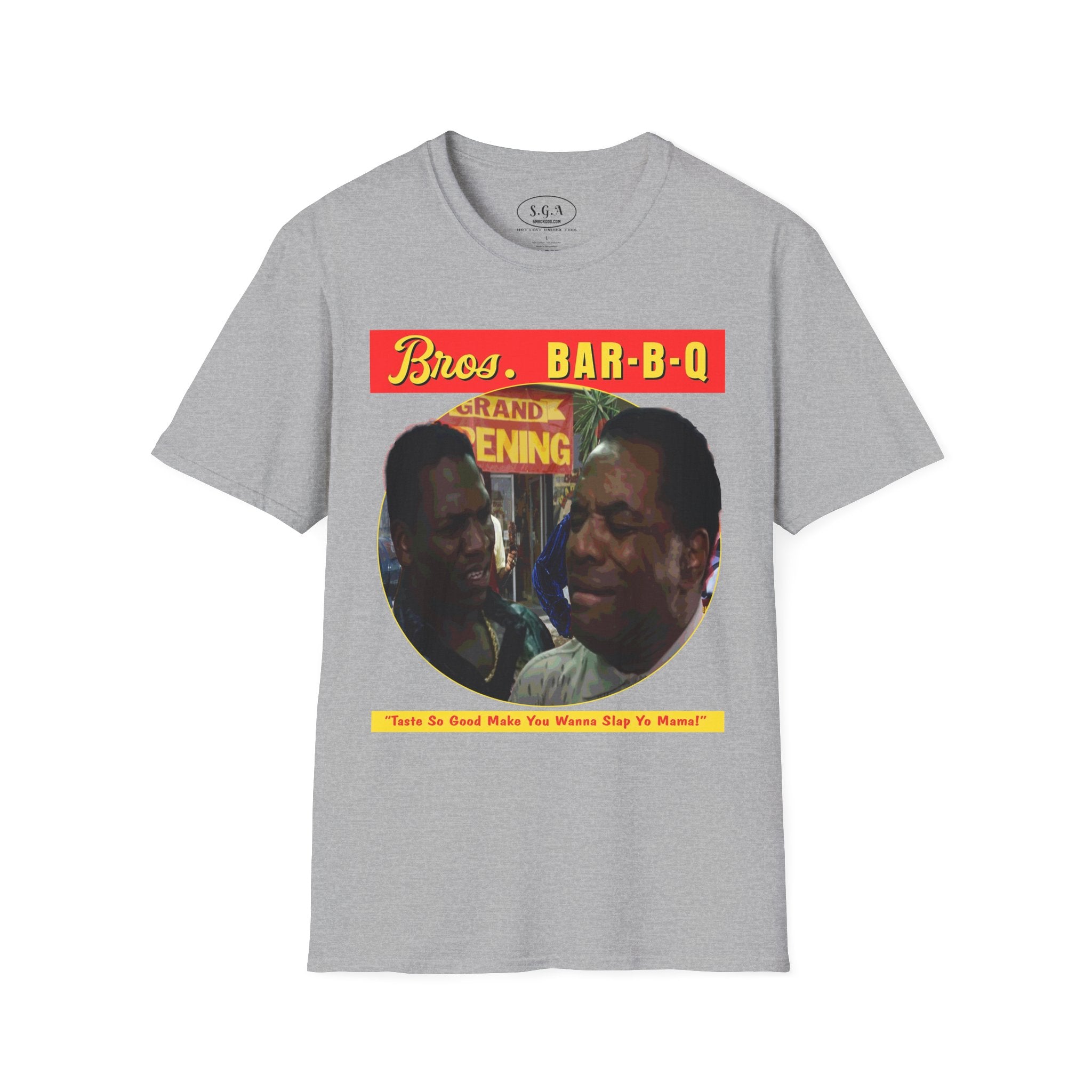 Bros Bar-B-Q Friday Movie T-Shirt – Smack God Apparel Funny Graphic Tee | “Slap Yo Mama” BBQ Scene Shirt | Classic Comedy TShirt