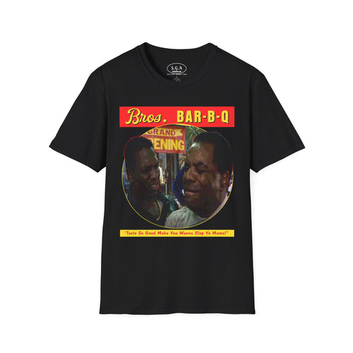 Bros Bar-B-Q Friday Movie T-Shirt – Smack God Apparel Funny Graphic Tee | “Slap Yo Mama” BBQ Scene Shirt | Classic Comedy TShirt