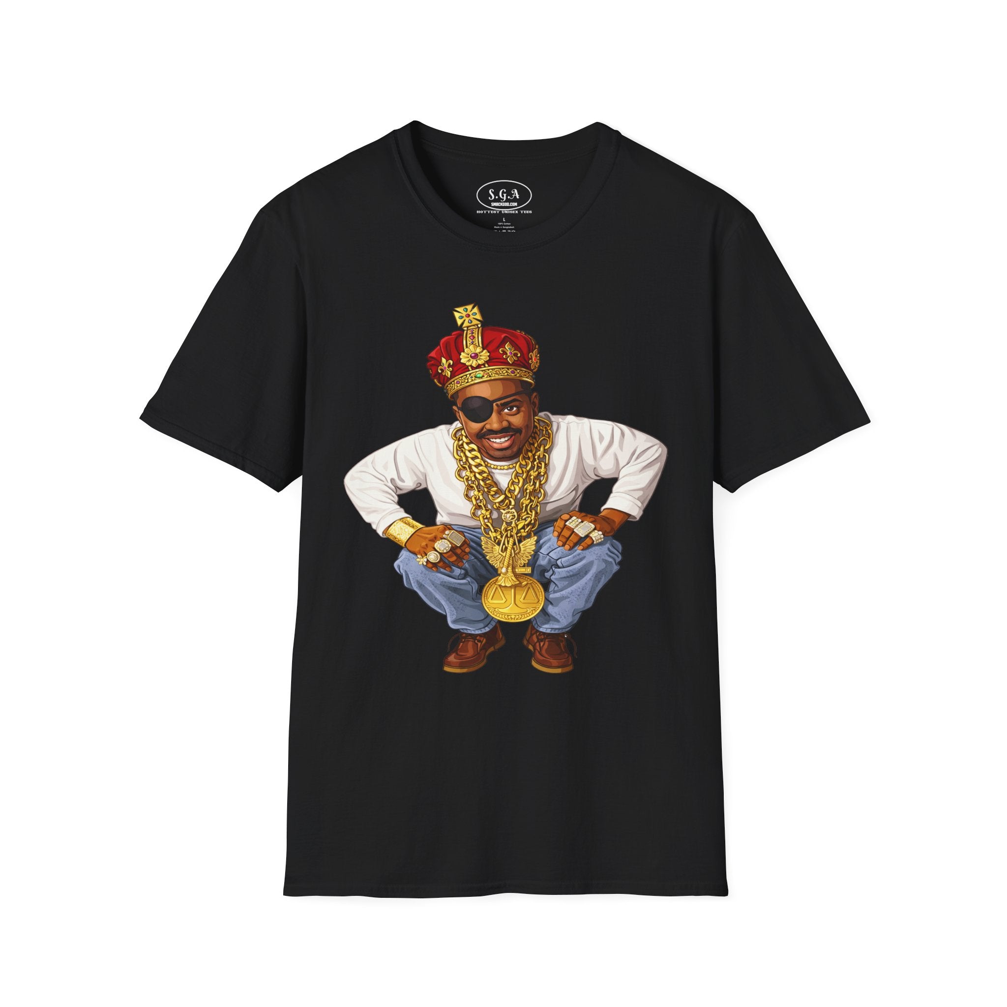Slick Rick “The Ruler” Inspired King Drip T-Shirt – Hip Hop Legend Graphic Tee | Gold Chain Streetwear Shirt | Smack God Apparel