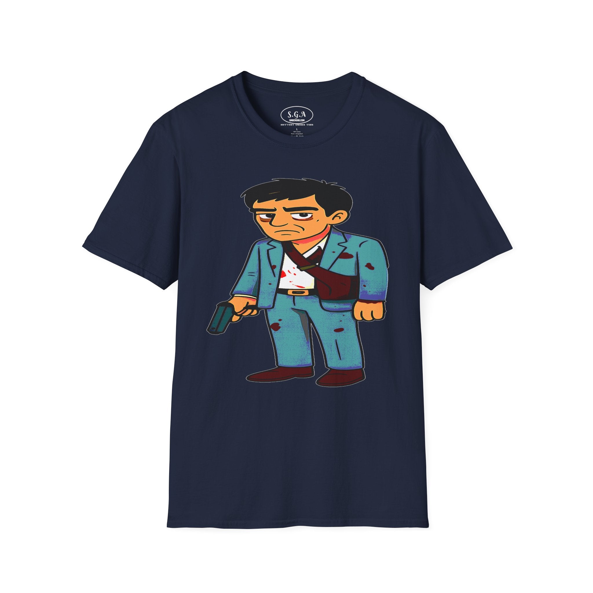 Tony Montana Inspired Graphic T-Shirt – Scarface Street Boss Cartoon Tee | Retro Movie Urban Shirt | Smack God Apparel