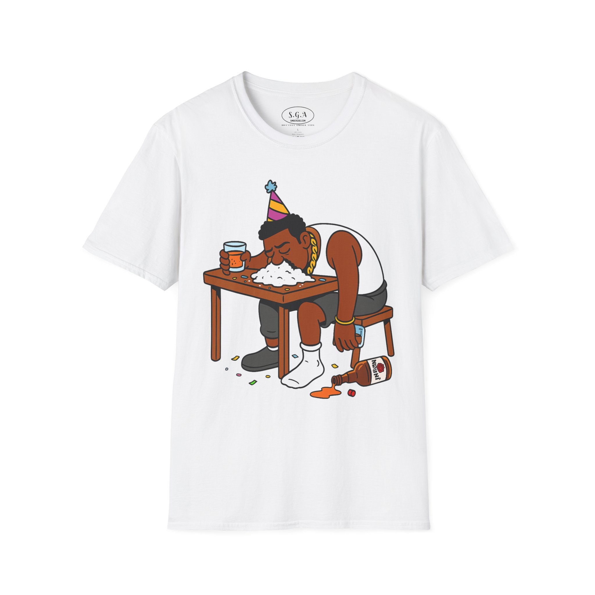 Funny Party Hangover Shirt – Smack God Apparel | Cartoon Party Graphic T-Shirt | Wild Night Humor Tee