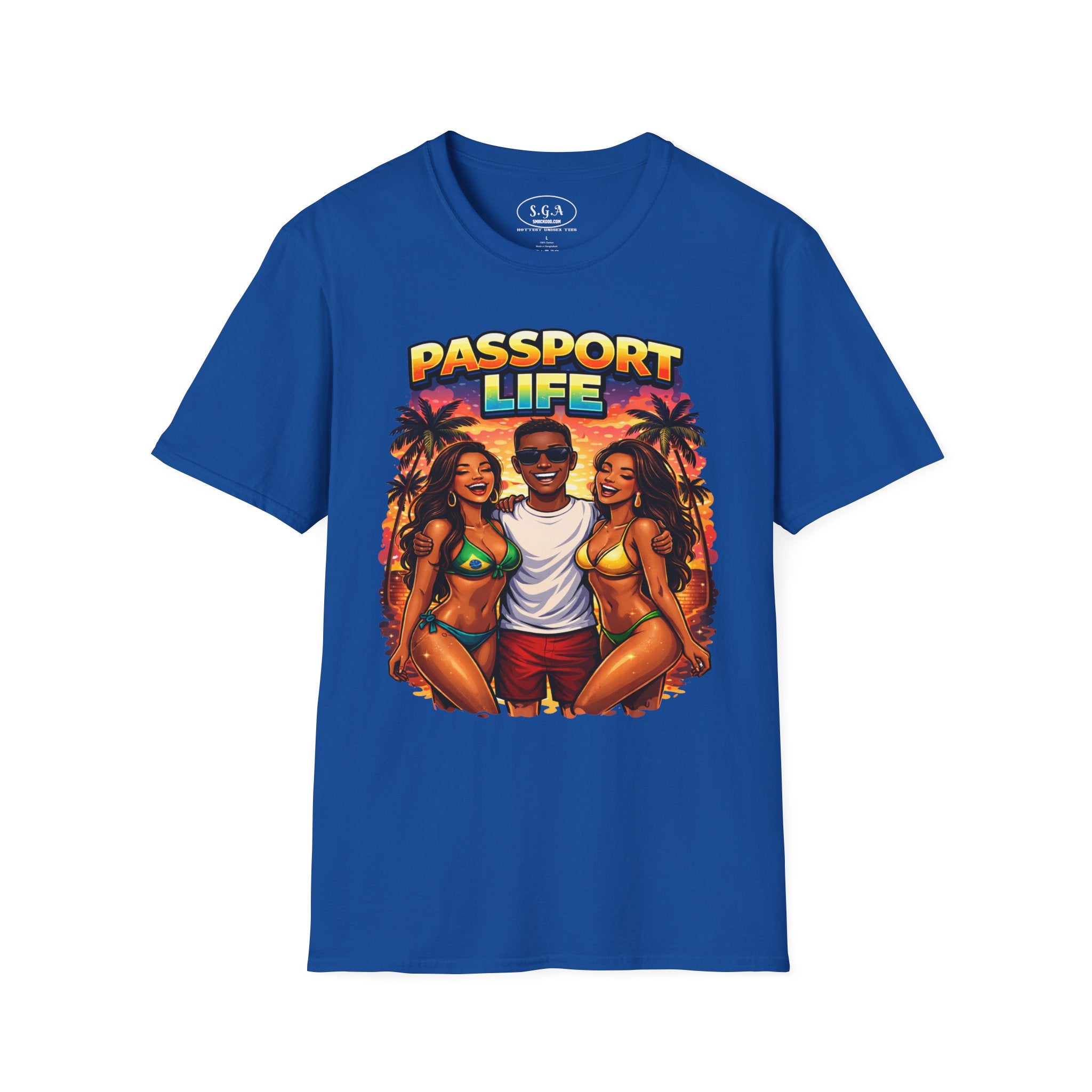 Passport Life Passport Bros Graphic T-Shirt – Tropical Vacation Party Tee | Travel Lifestyle Streetwear Shirt | Smack God Apparel