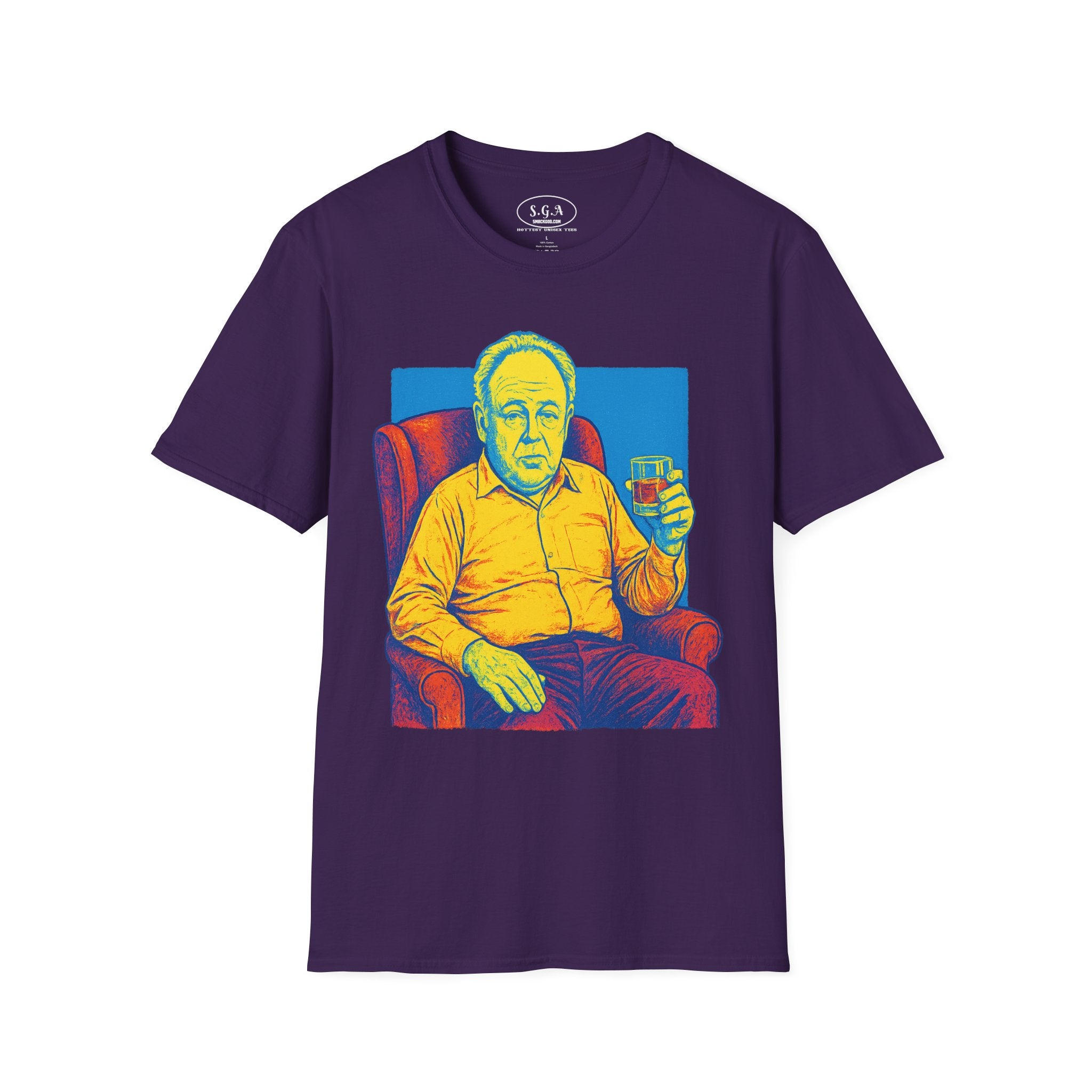 Smack God Apparel Archie Bunker Inspired T-Shirt – Retro Sitcom Graphic Tee | Vintage TV Culture Shirt | Pop Art Classic Tee