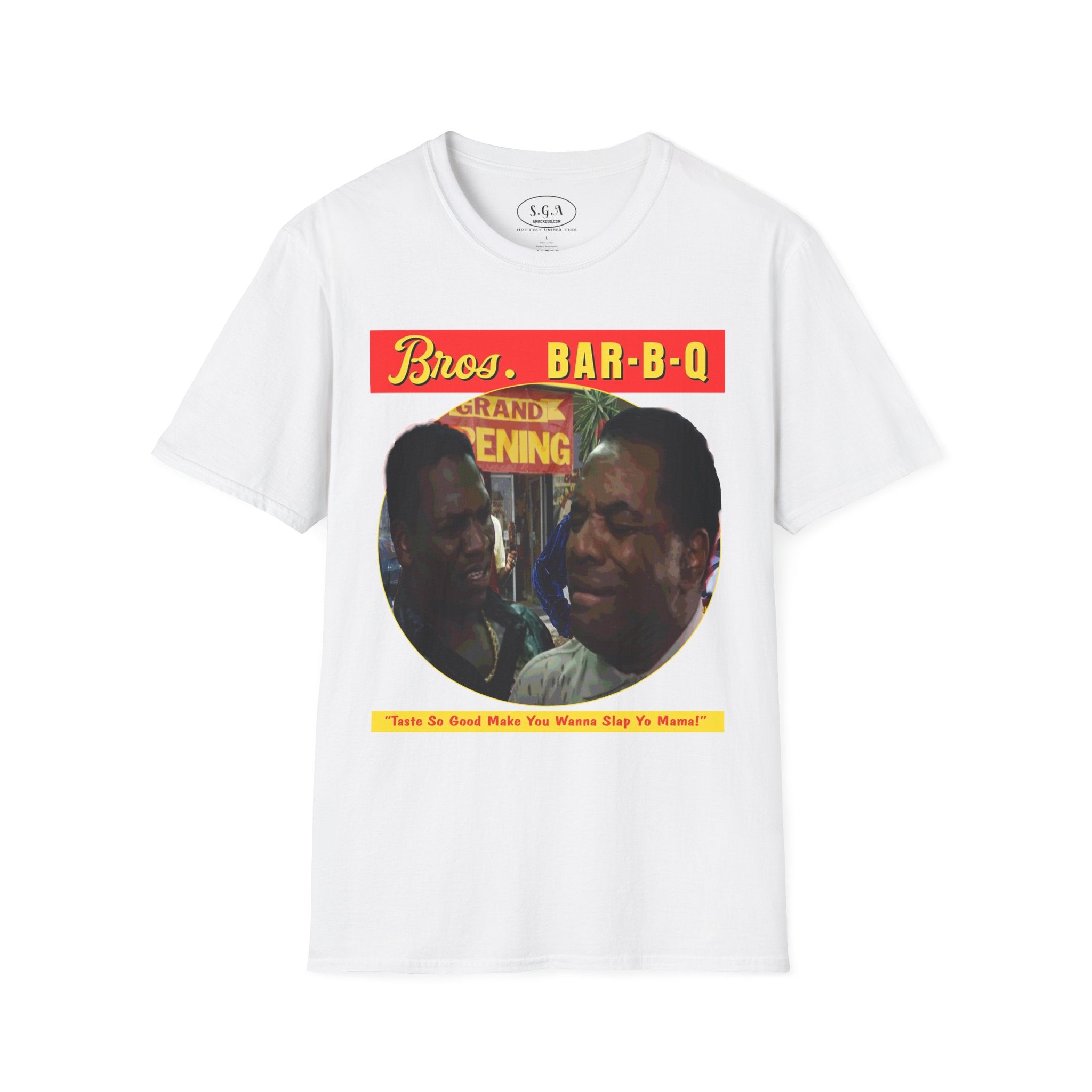 Bros Bar-B-Q Friday Movie T-Shirt – Smack God Apparel Funny Graphic Tee | “Slap Yo Mama” BBQ Scene Shirt | Classic Comedy TShirt