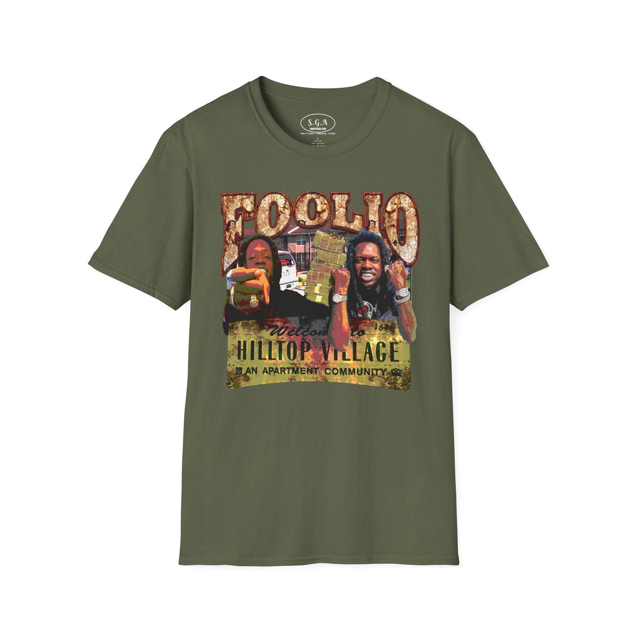 Julio Foolio Hilltop Village T-Shirt – Urban Rap Streetwear Graphic Tee | Hip Hop Culture Shirt | Smack God Apparel