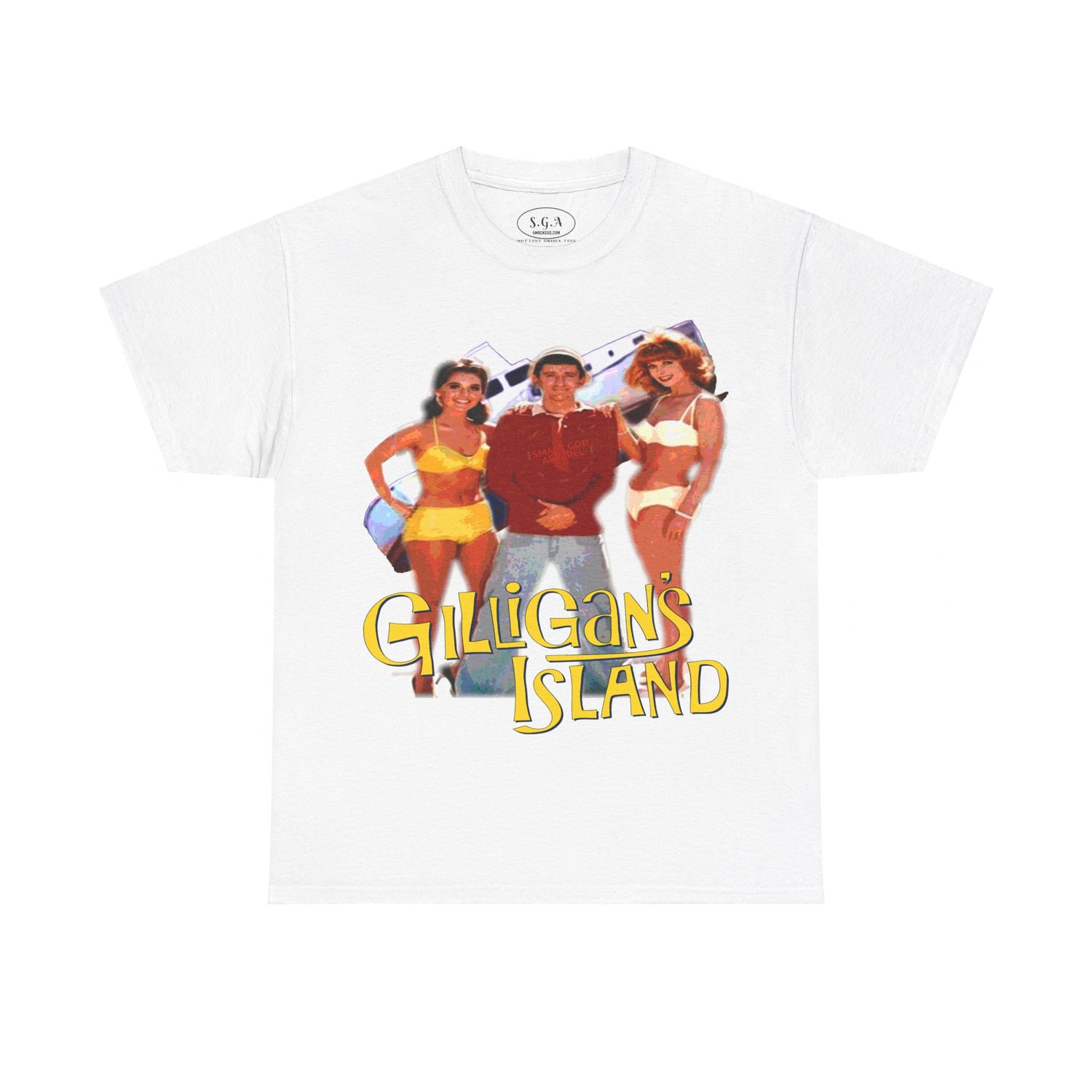 "Mary Ann, Gilligan, and Ginger T-Shirt Smack God Apparel."