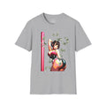 Anime Dancer Graphic T-Shirt – Neon Pin-Up Streetwear Tee | Retro Anime Art Graphic Shirt | Smack God Apparel