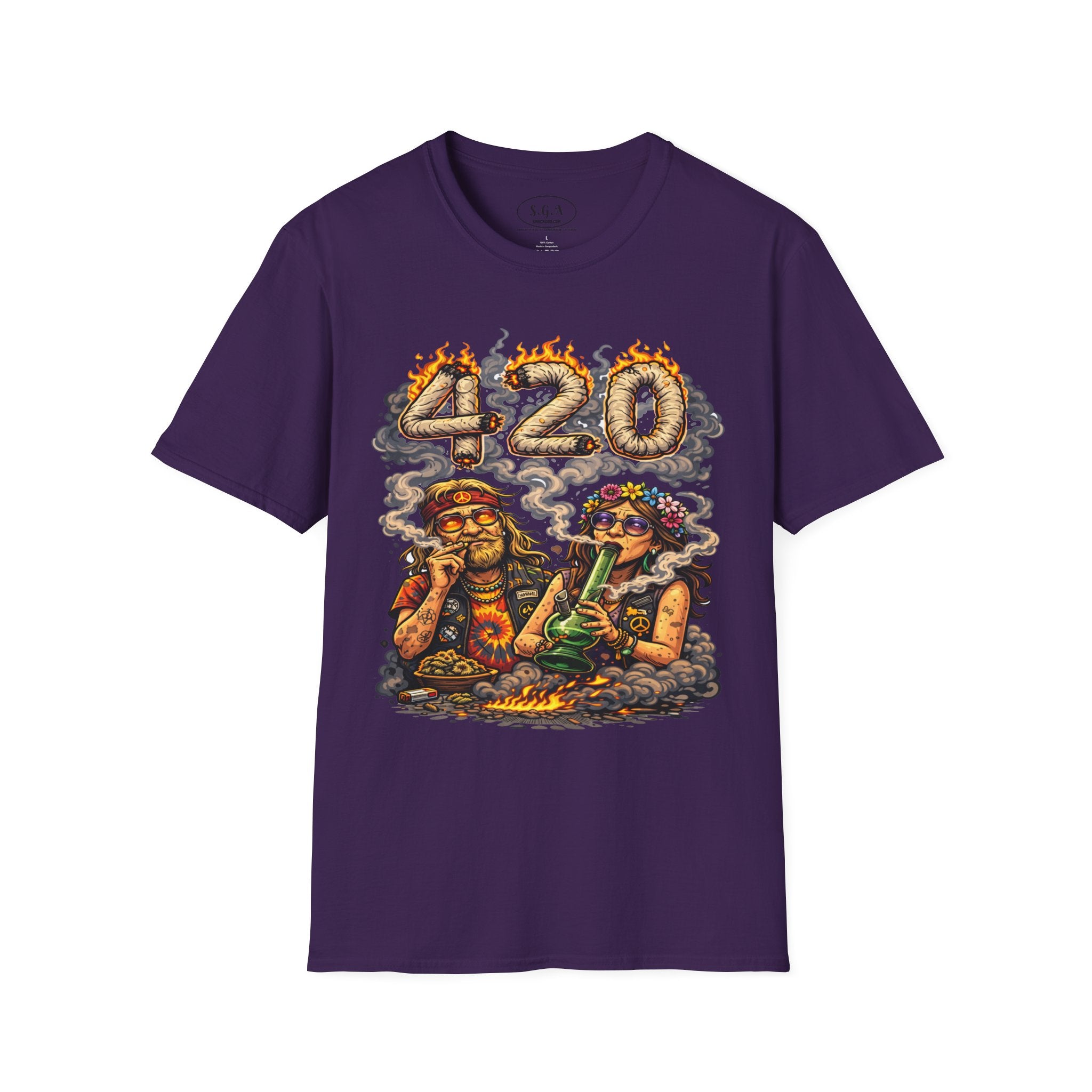 420 Hippie Smoke Shirt – Smack God Apparel | Stoner Cartoon Graphic T-Shirt | Funny Weed Culture Streetwear Tee