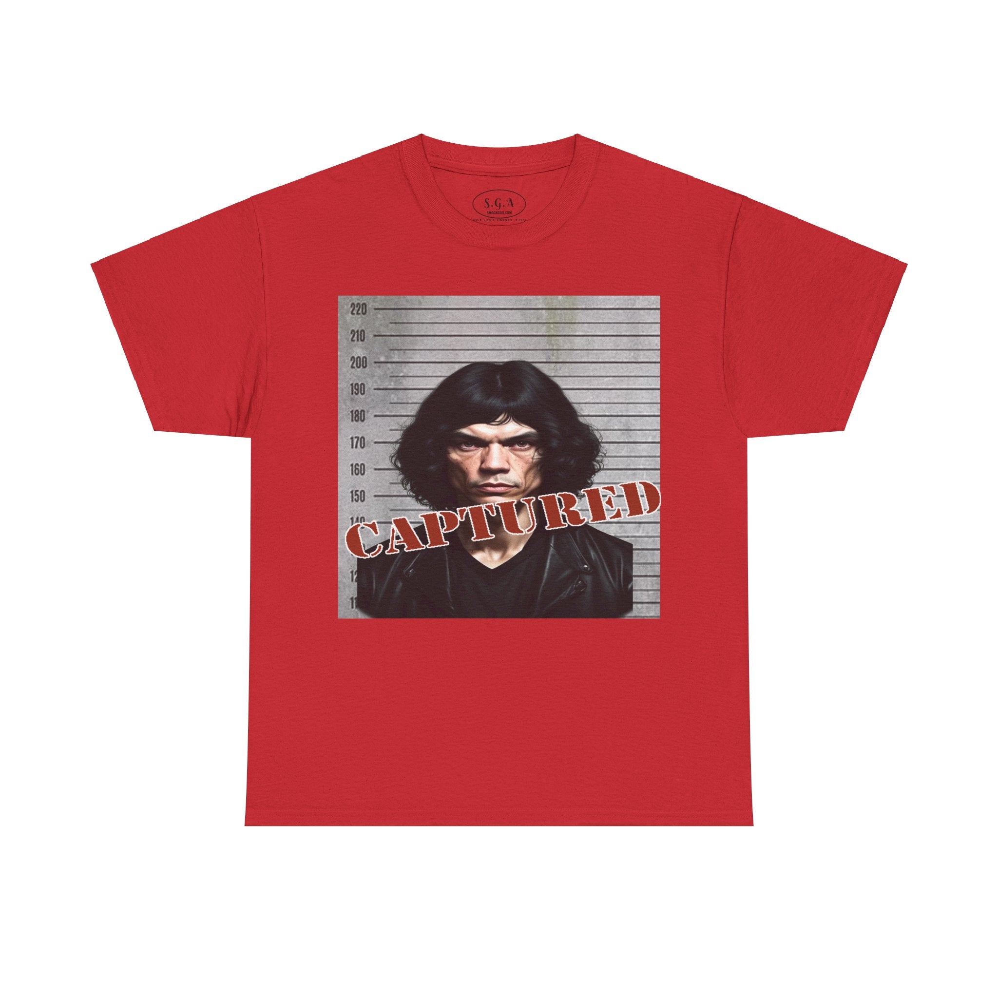 Smack God Apparel “Captured: Night Stalker Era” Graphic T-Shirt – True Crime Inspired Streetwear Tee | Vintage Newspaper Arrest Shirt | Dark Graphic Tee