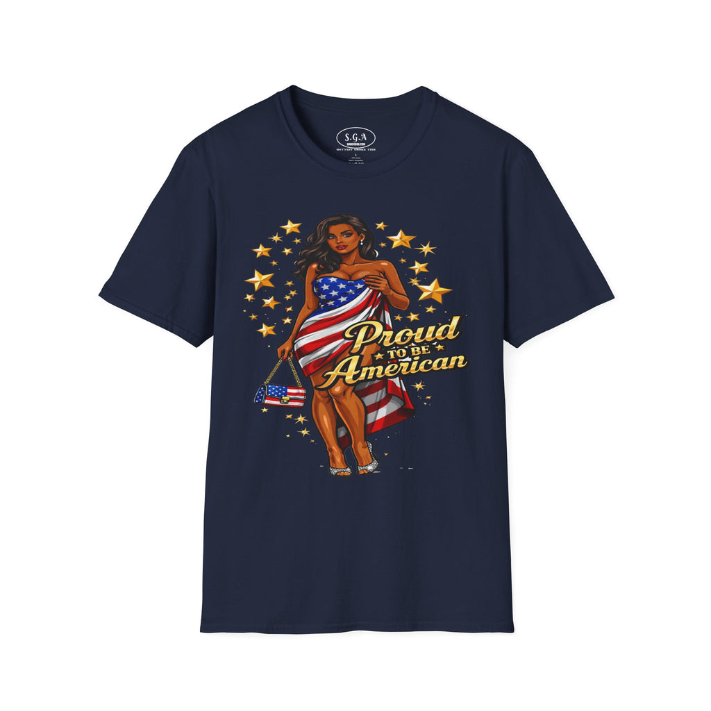Smack God Apparel “Proud to Be American” T-Shirt – Patriotic USA Flag Graphic Tee | Sexy Independence Day Shirt | 4th of July Streetwear Tee
