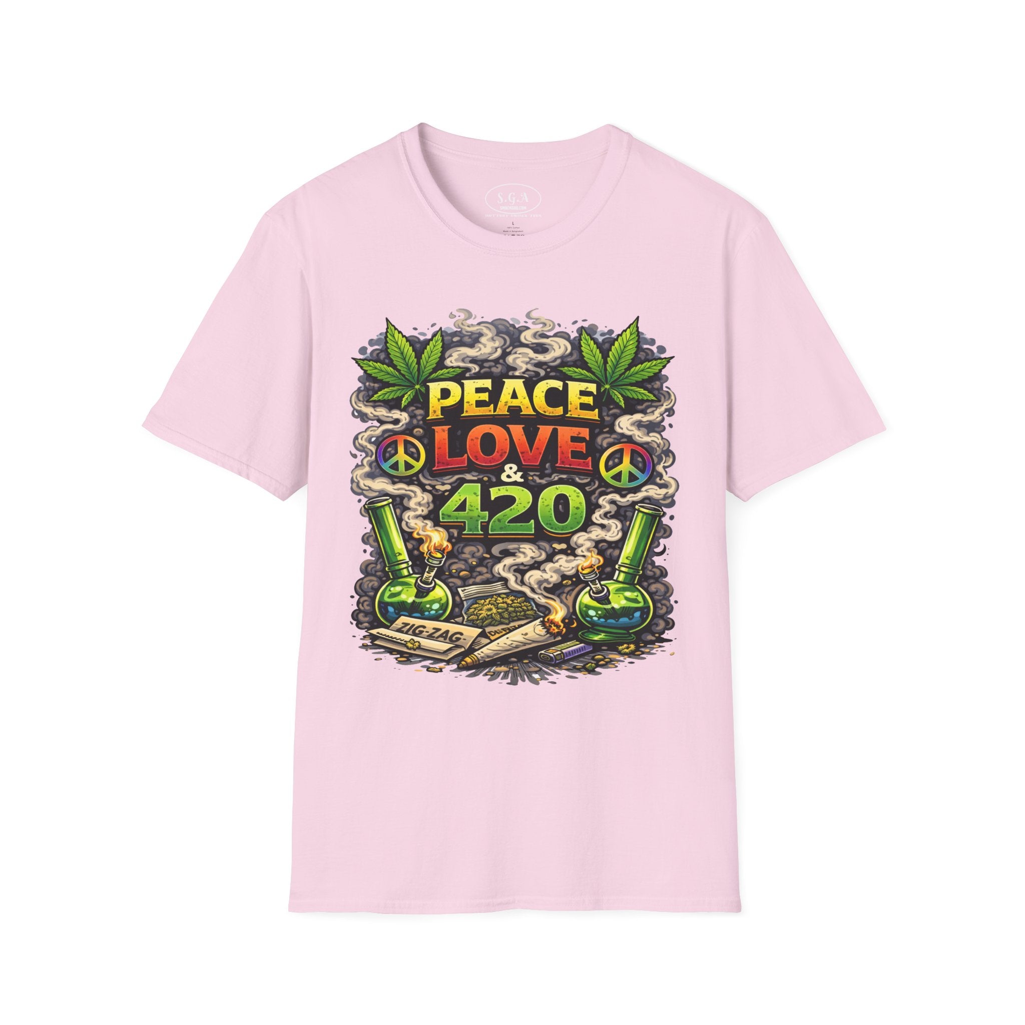 Peace Love 420 Graphic T-Shirt – Weed Culture Cannabis Tee | Stoner Streetwear Shirt | Smack God Apparel