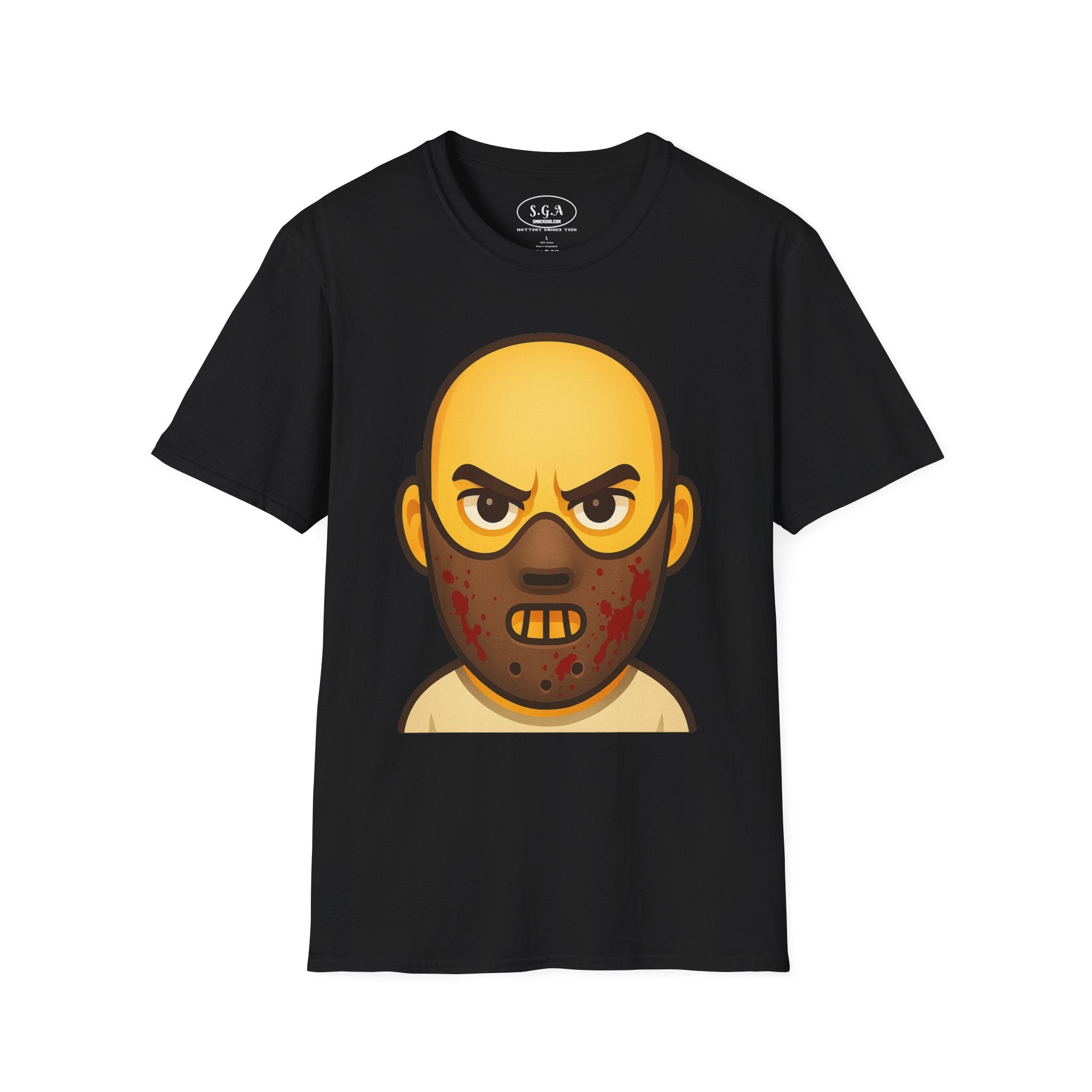 Horror Mask Graphic Shirt – Smack God Apparel | Creepy Villain Cartoon T-Shirt | Scary Movie Inspired Streetwear Tee