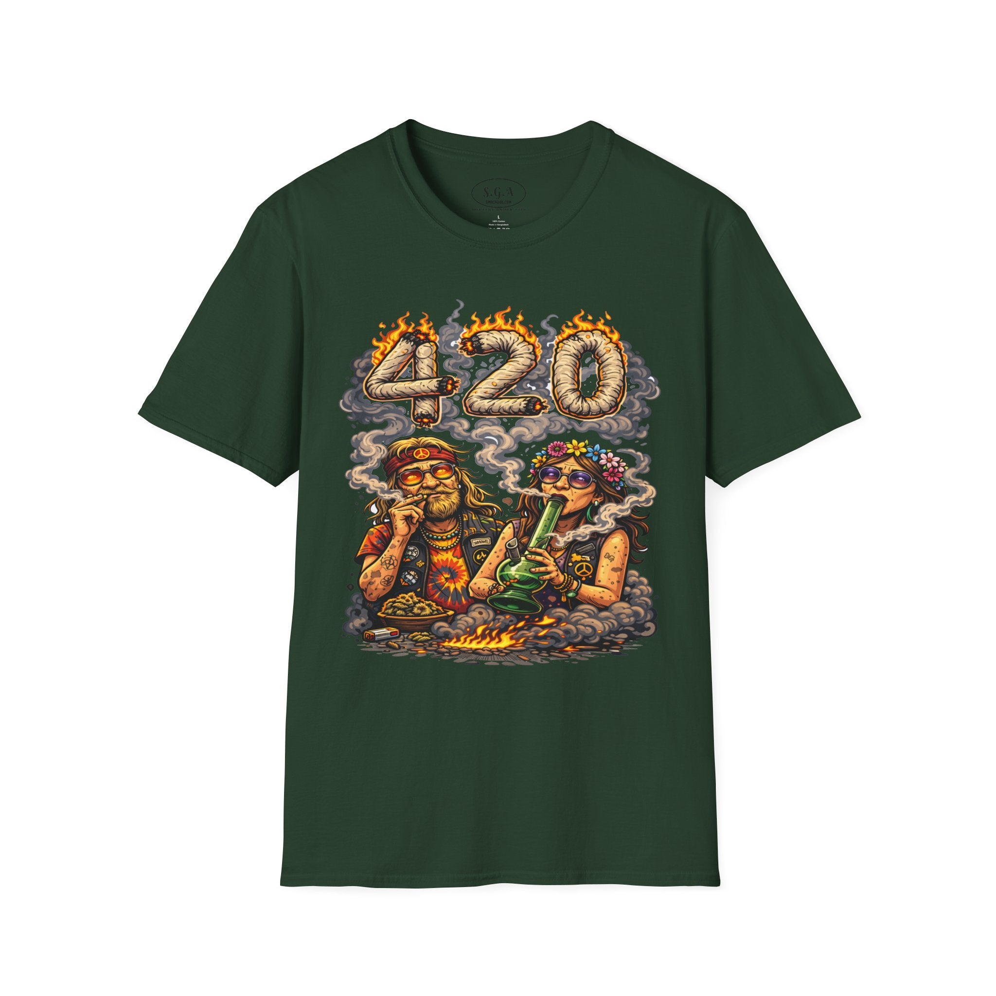 420 Hippie Smoke Shirt – Smack God Apparel | Stoner Cartoon Graphic T-Shirt | Funny Weed Culture Streetwear Tee