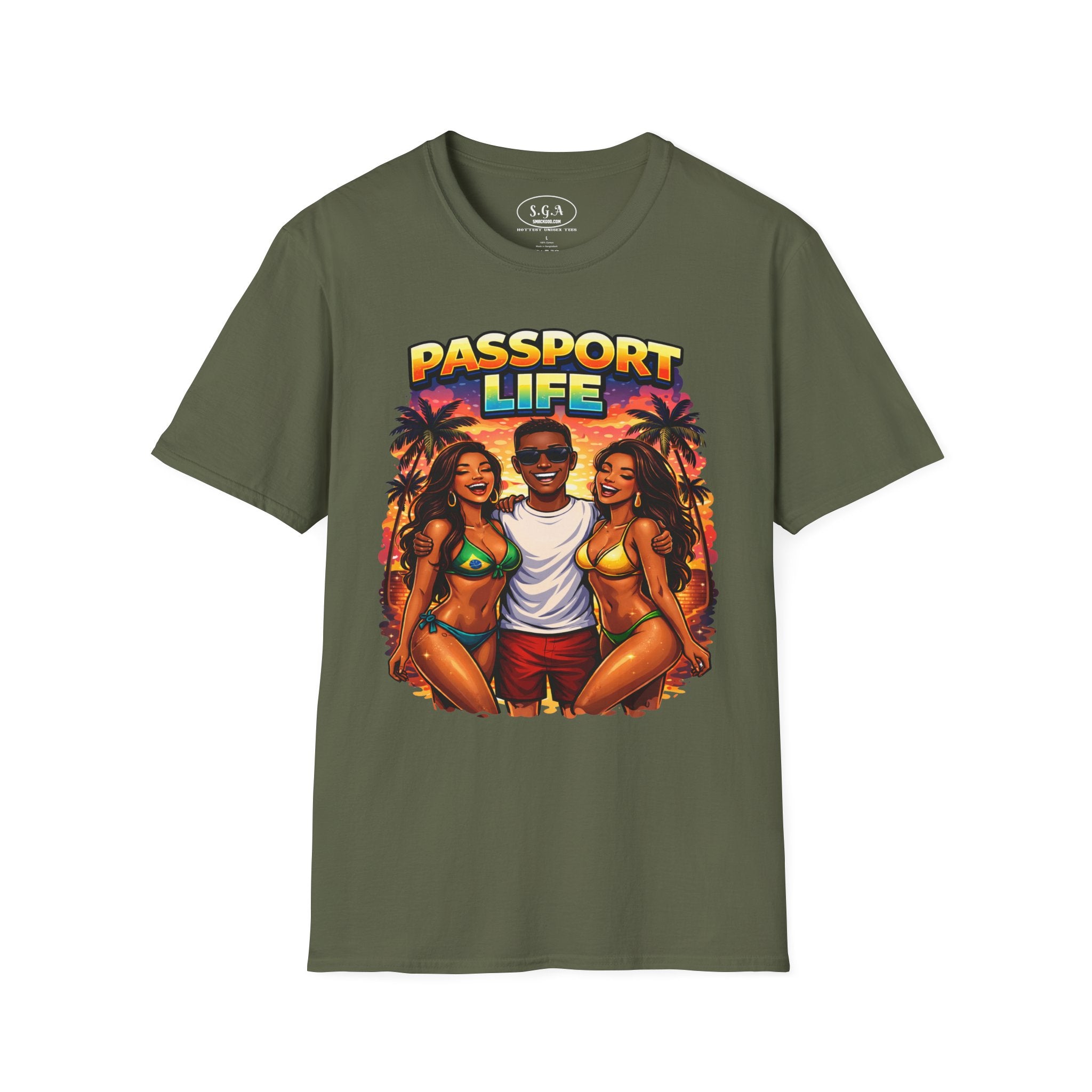Passport Life Passport Bros Graphic T-Shirt – Tropical Vacation Party Tee | Travel Lifestyle Streetwear Shirt | Smack God Apparel
