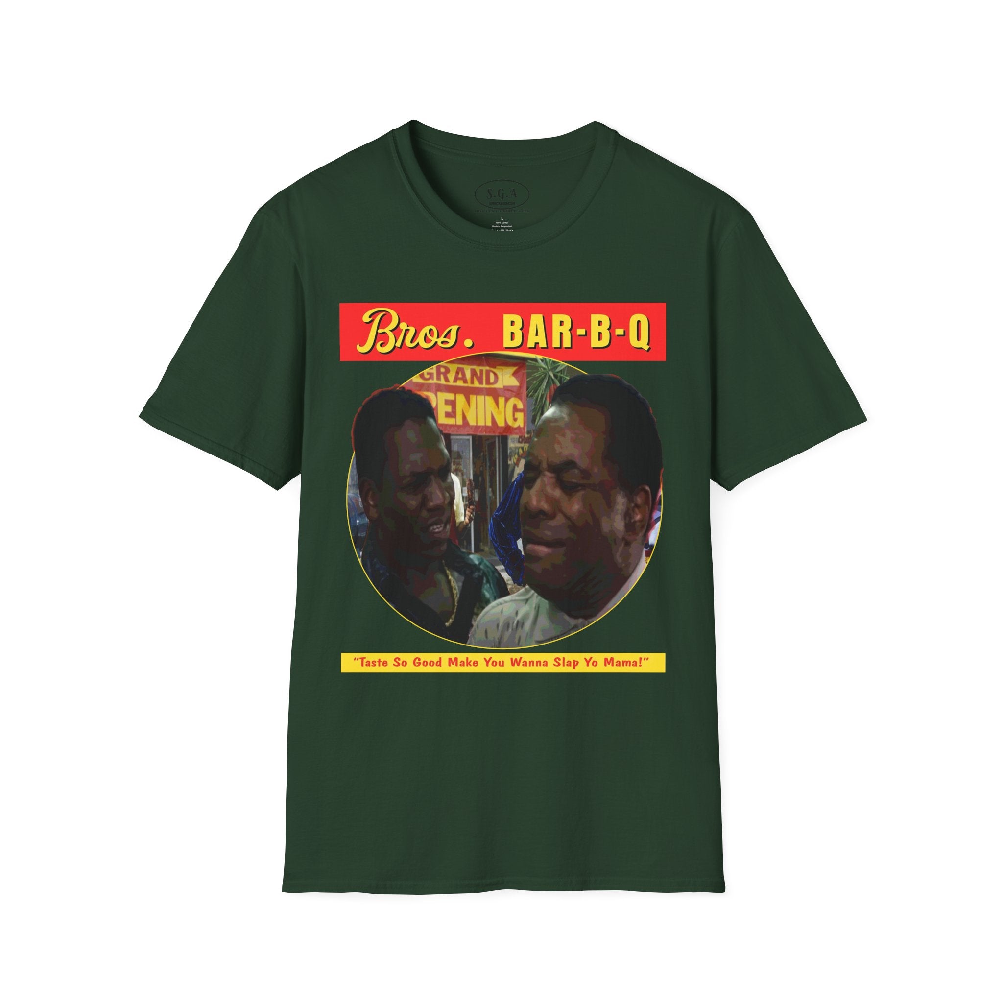 Bros Bar-B-Q Friday Movie T-Shirt – Smack God Apparel Funny Graphic Tee | “Slap Yo Mama” BBQ Scene Shirt | Classic Comedy TShirt