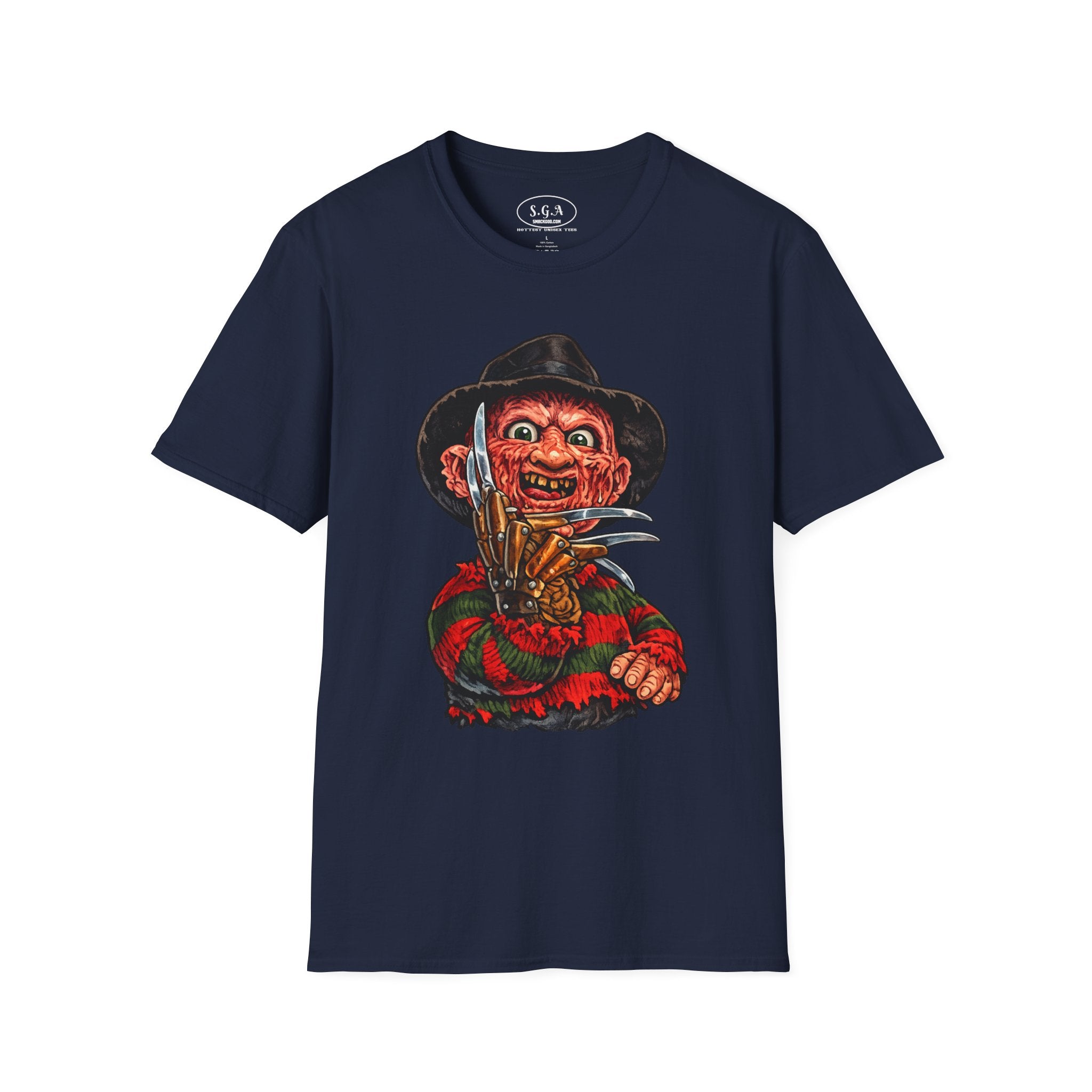 Smack God Apparel “Freddy Krueger Nightmare Slasher” Graphic T-Shirt – Horror Streetwear Tee | Retro Scary Killer Shirt | Halloween Graphic Tee