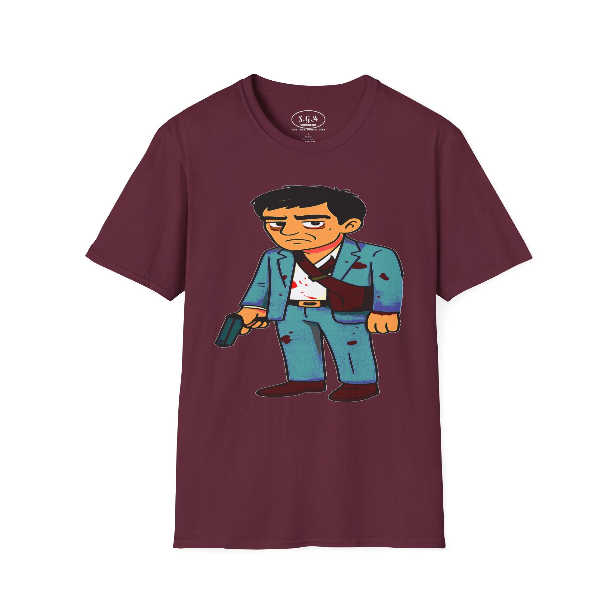 Tony Montana Inspired Graphic T-Shirt – Scarface Street Boss Cartoon Tee | Retro Movie Urban Shirt | Smack God Apparel