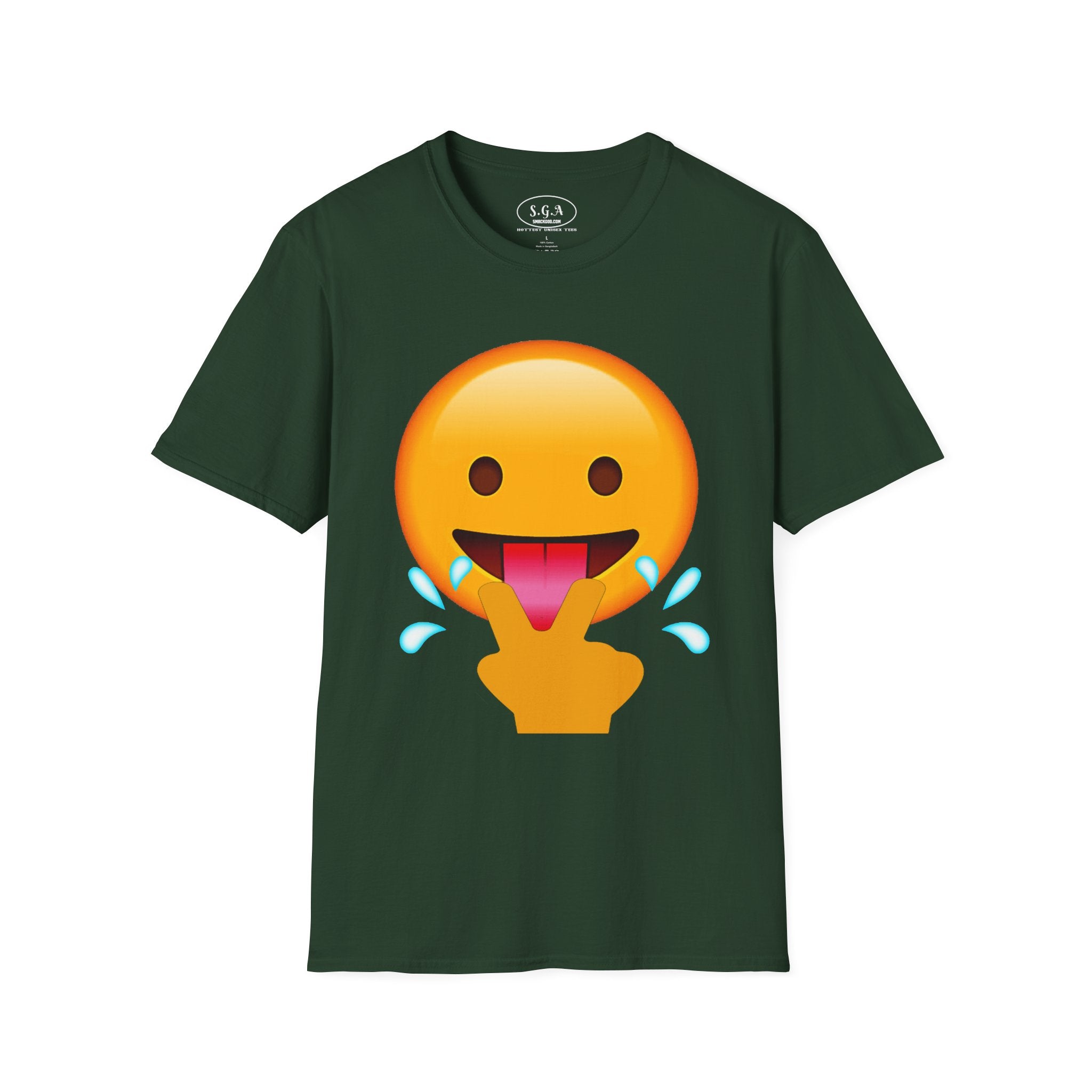 Smack God Apparel “Wild Emoji Vibes” Graphic T-Shirt – Funny Tongue Out Emoji Tee | Viral Meme Streetwear Shirt | Urban Humor Graphic Tee