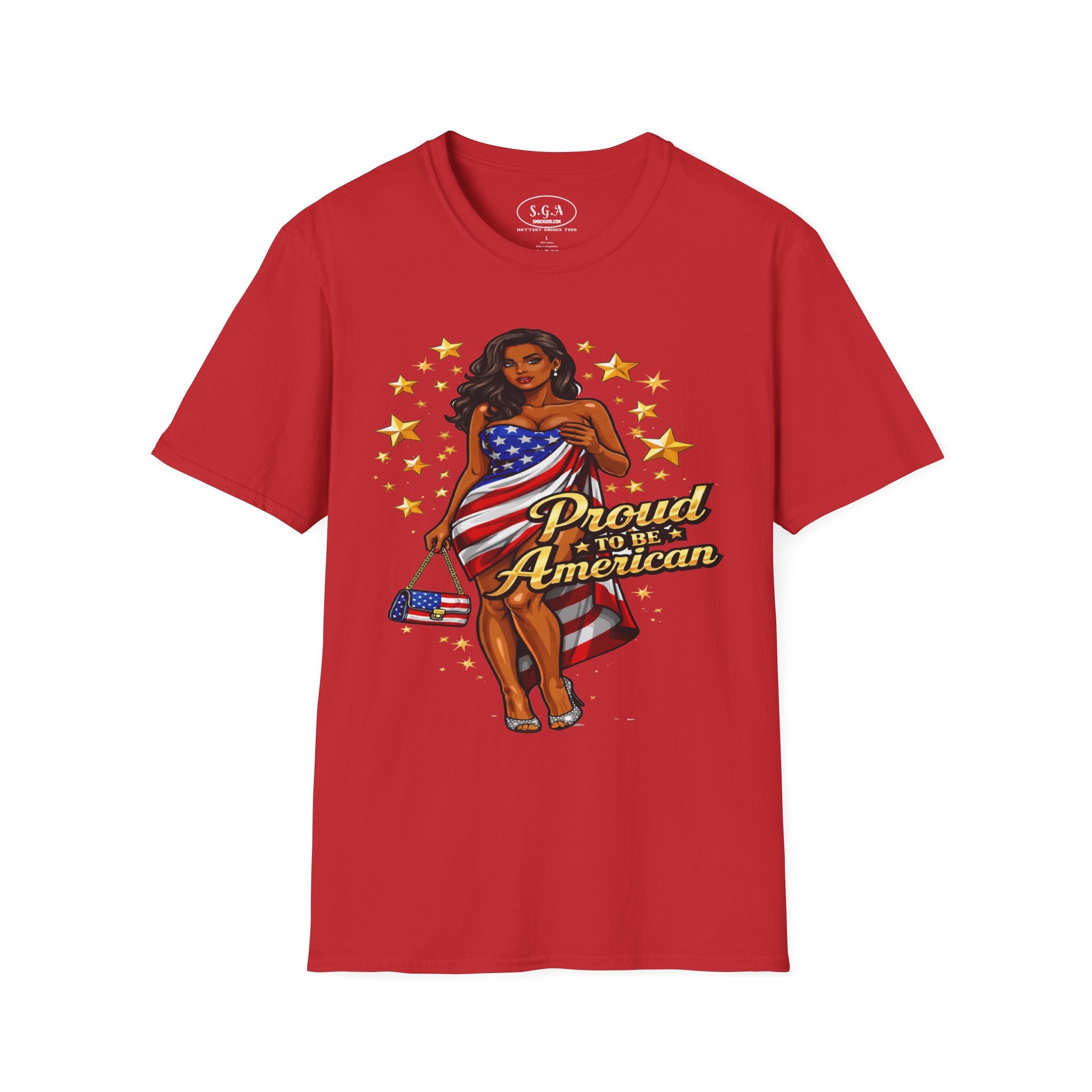 Smack God Apparel “Proud to Be American” T-Shirt – Patriotic USA Flag Graphic Tee | Sexy Independence Day Shirt | 4th of July Streetwear Tee