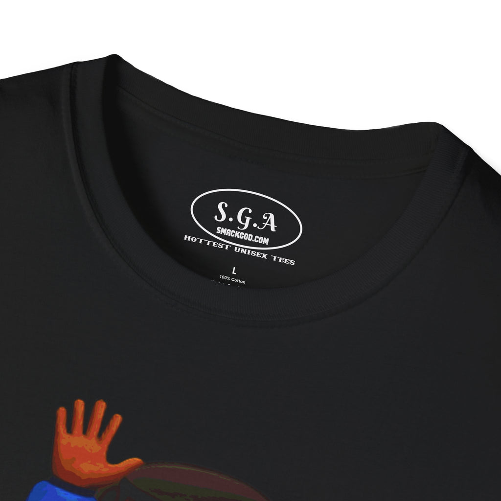 Smack God Apparel “Peachy Mood” Graphic T-Shirt – Funny Emoji Streetwear Tee | Urban Cartoon Booty Art Shirt | Trendy Viral Graphic Tee