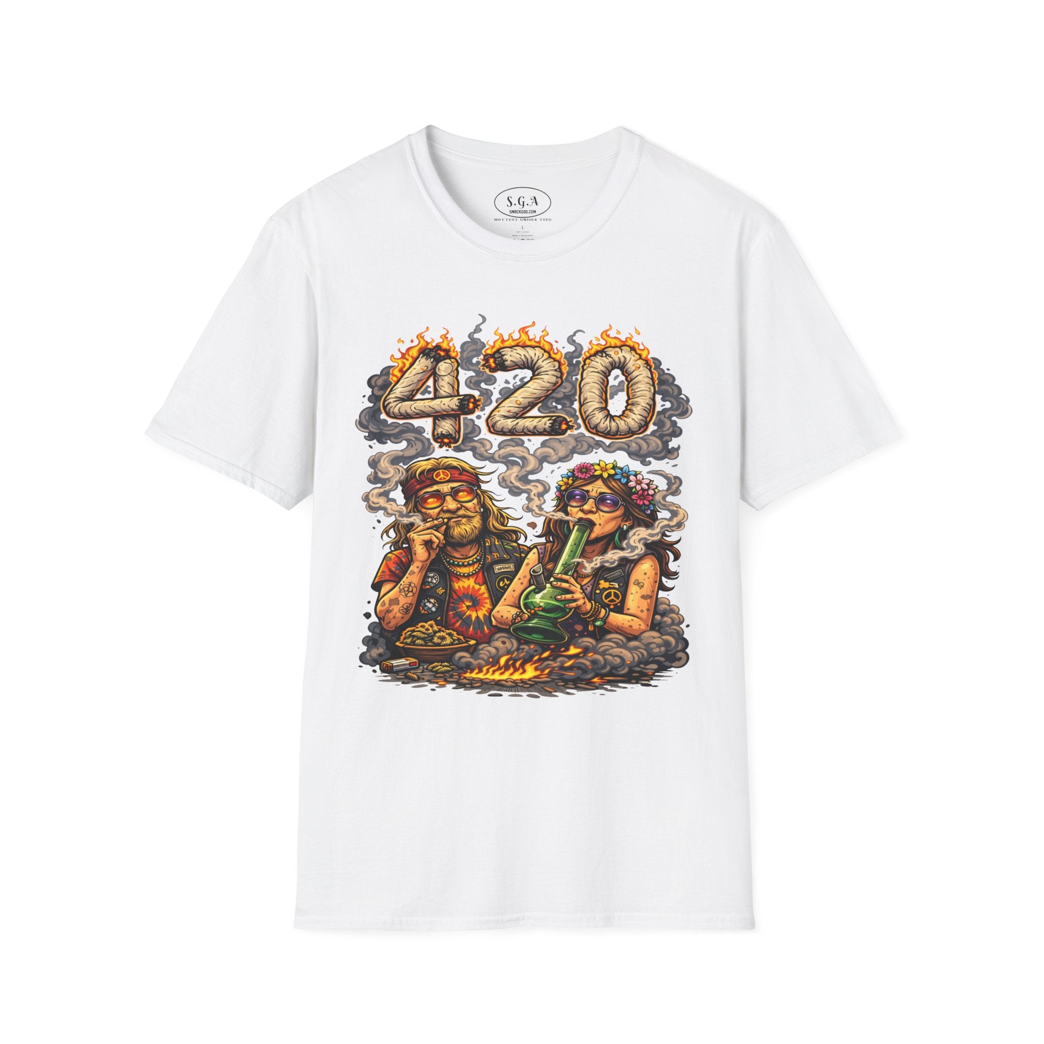 420 Hippie Smoke Shirt – Smack God Apparel | Stoner Cartoon Graphic T-Shirt | Funny Weed Culture Streetwear Tee