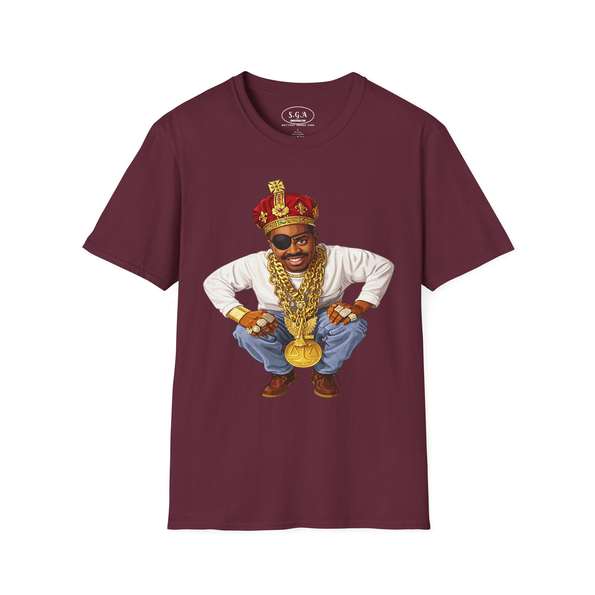 Slick Rick “The Ruler” Inspired King Drip T-Shirt – Hip Hop Legend Graphic Tee | Gold Chain Streetwear Shirt | Smack God Apparel