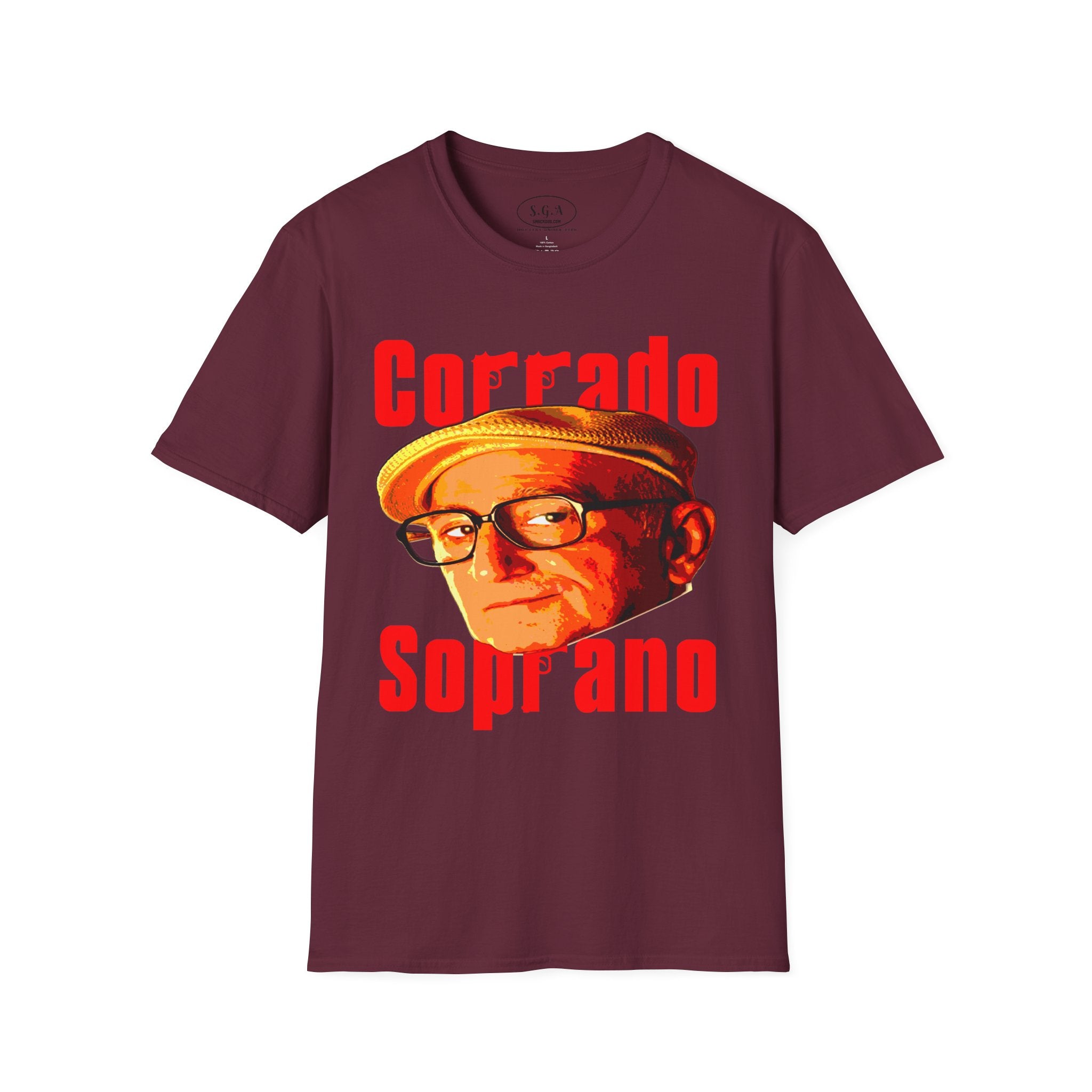 Smack God Apparel “Corrado Soprano” Graphic T-Shirt – Mafia Inspired Streetwear Tee | Classic Mob Boss Vintage Style Shirt | TV Culture Graphic Tee