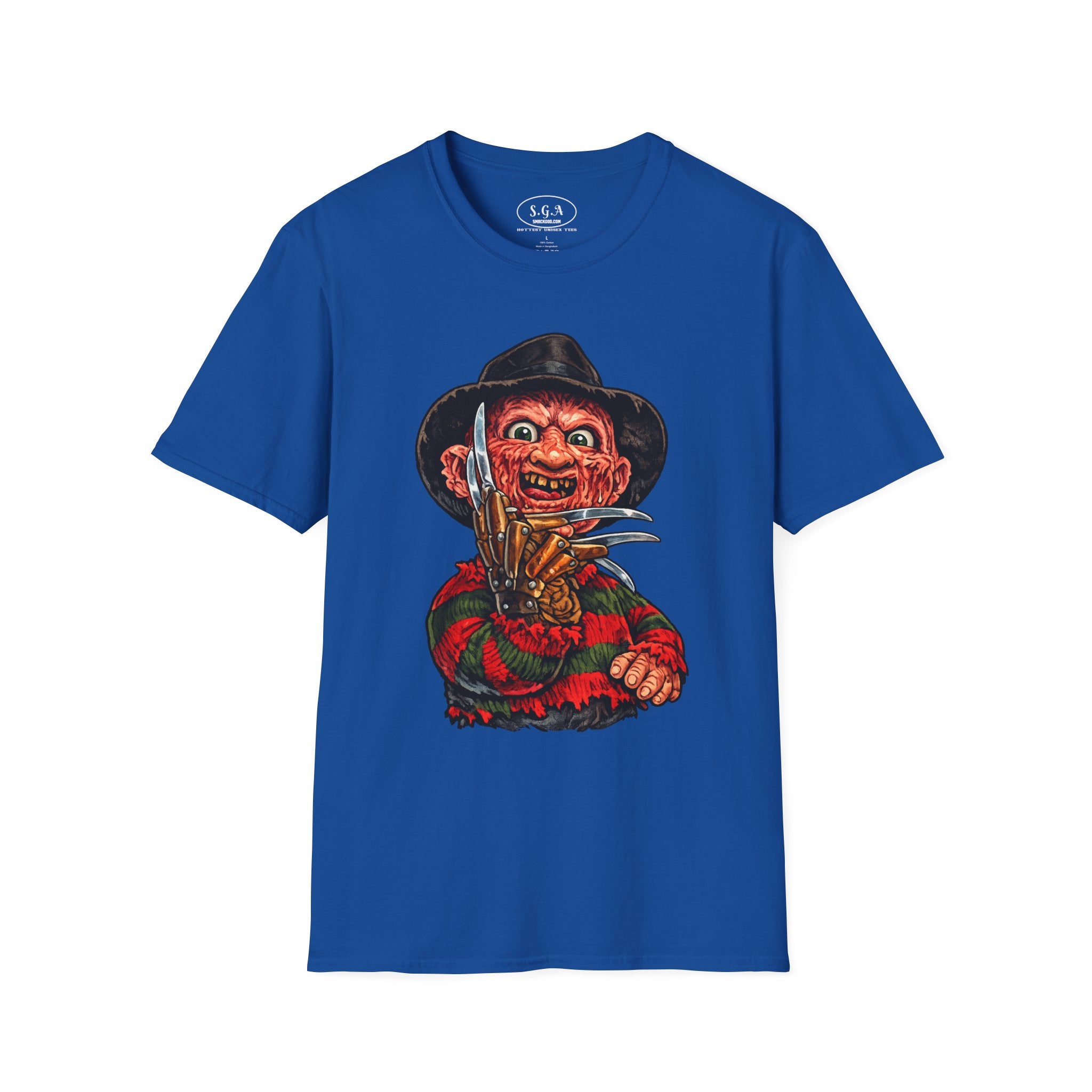 Smack God Apparel “Freddy Krueger Nightmare Slasher” Graphic T-Shirt – Horror Streetwear Tee | Retro Scary Killer Shirt | Halloween Graphic Tee