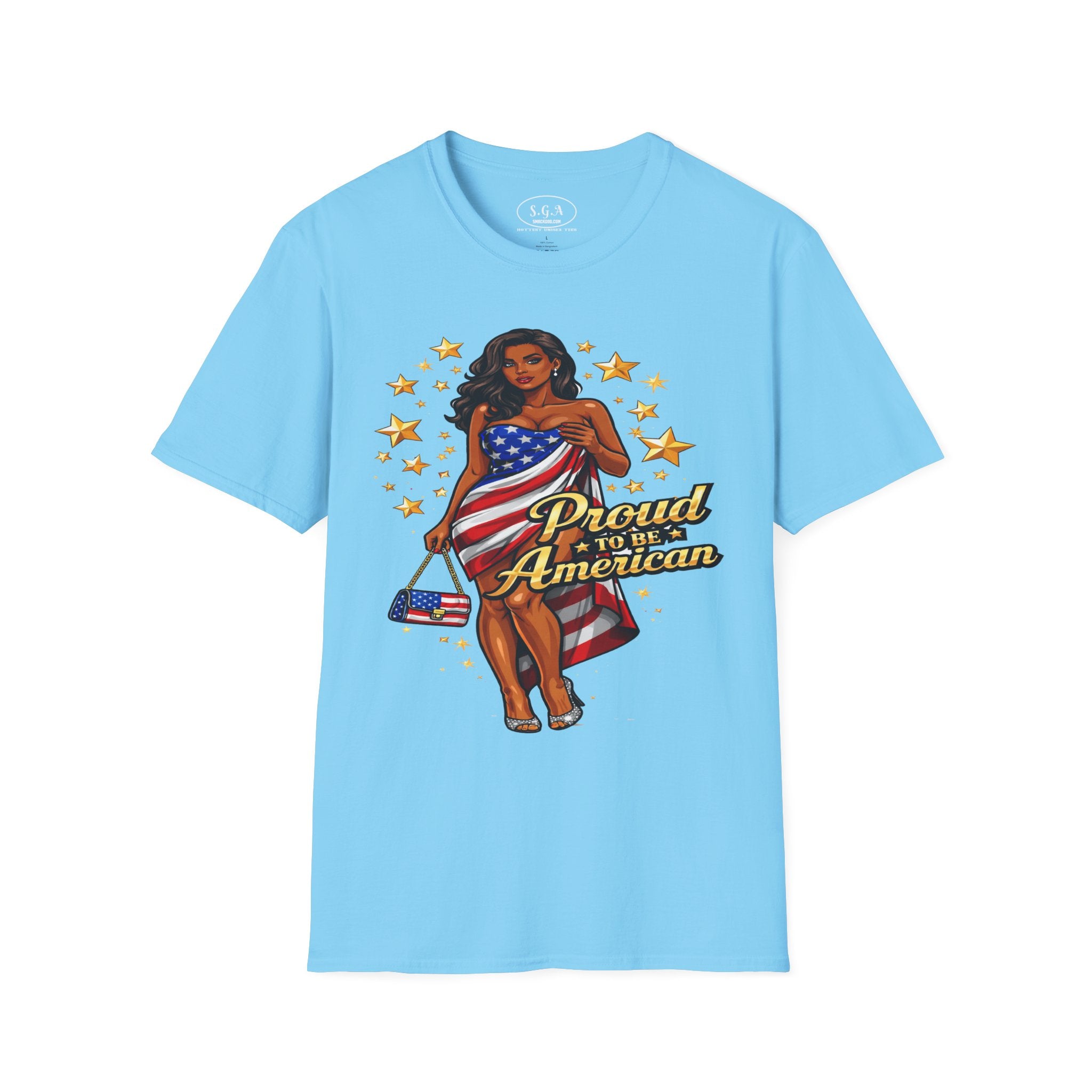 Smack God Apparel “Proud to Be American” T-Shirt – Patriotic USA Flag Graphic Tee | Sexy Independence Day Shirt | 4th of July Streetwear Tee